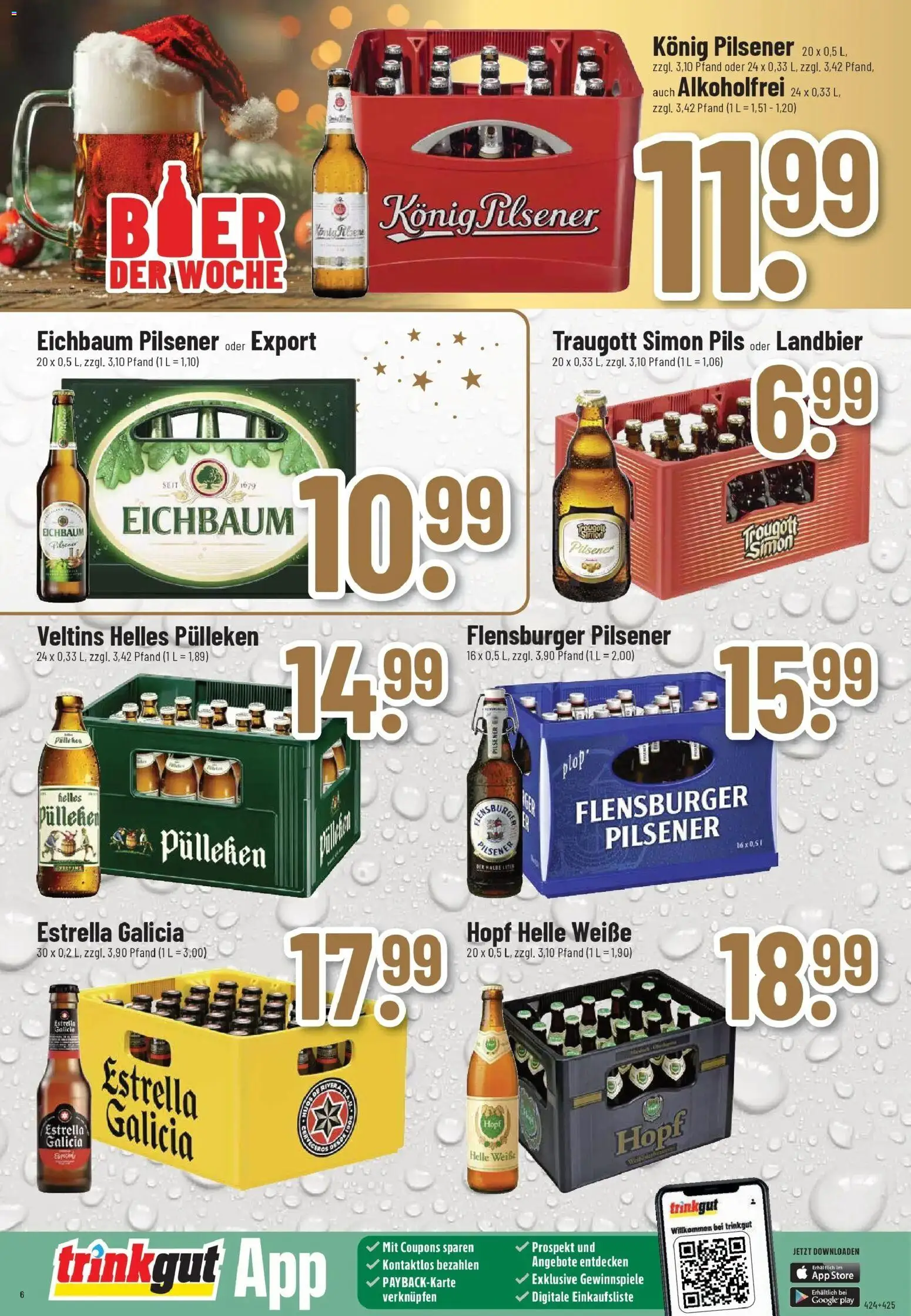 Trinkgut - trinkgut: Wochenangebote – gültig ab 07.12.2025 | Seite: 6 | Produkte: Helles pulleken, Pils, Flensburger, Veltins