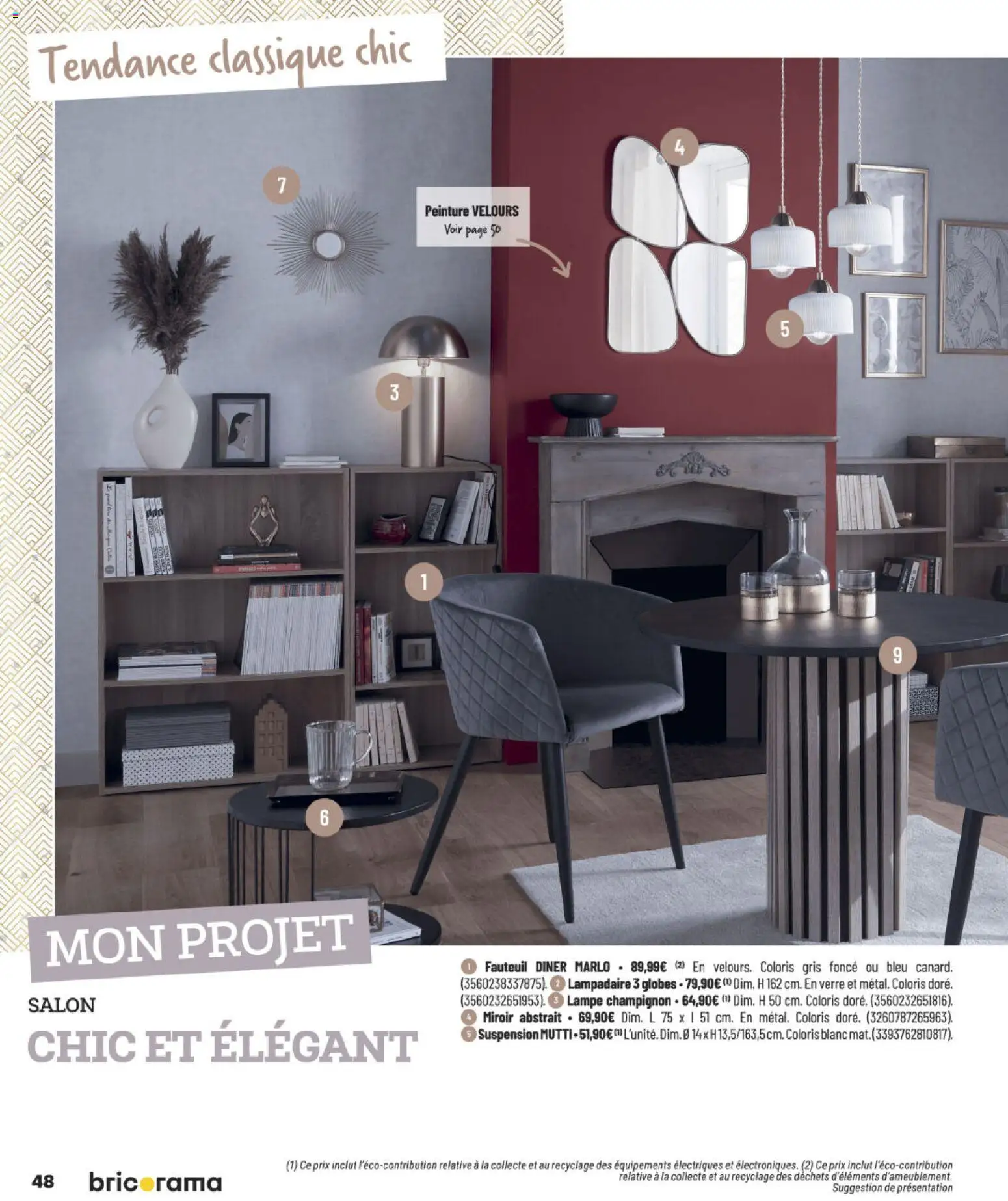 {H1} | Page: 48 | Produits: Suspension, Fauteuil, Miroir, Lampe