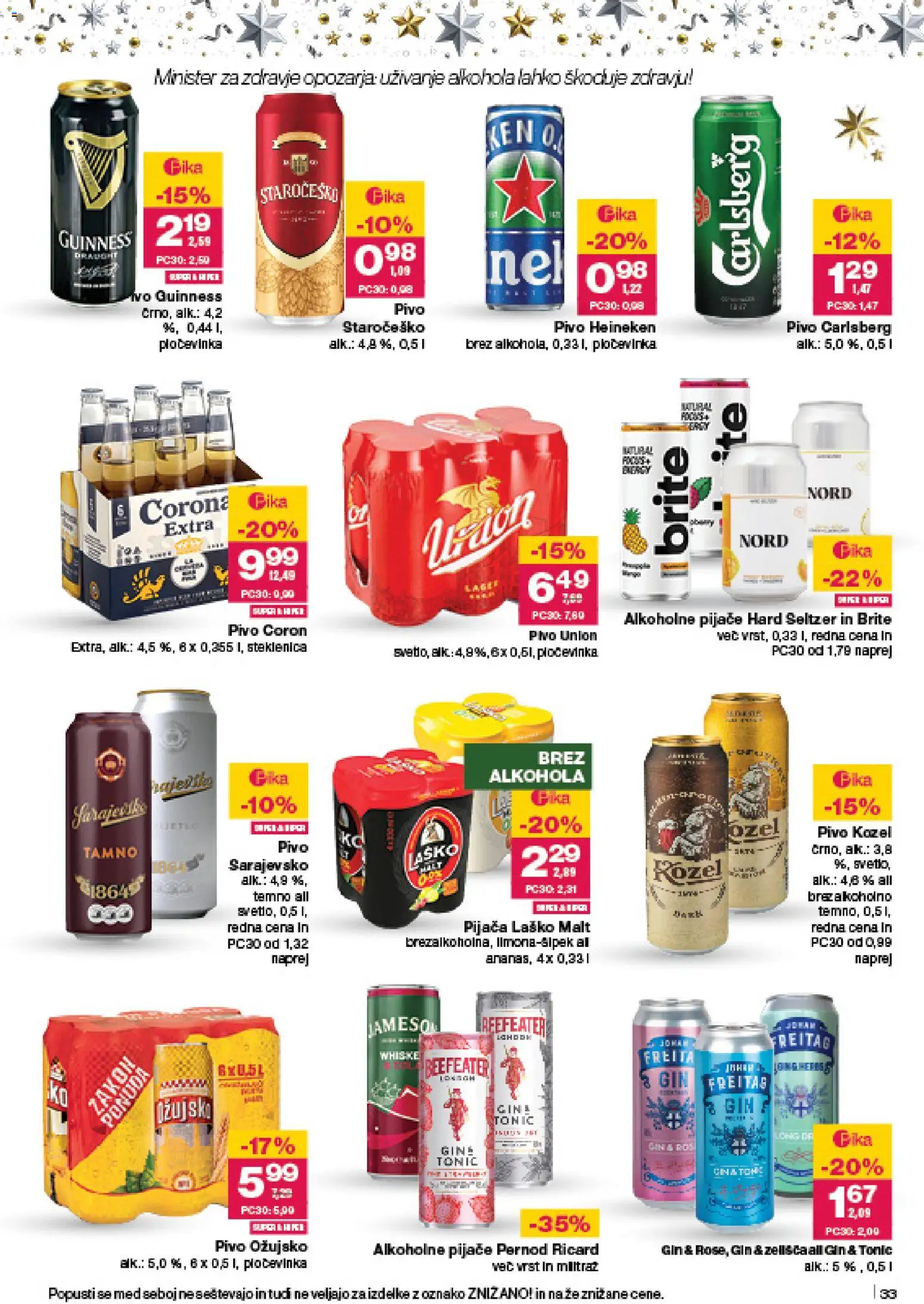 Novi Mercator katalog ponudbe – veljaven od 18.12.2025 | Stran: 33 | Izdelki: Falafel, Steklenica, Pivo, Gin