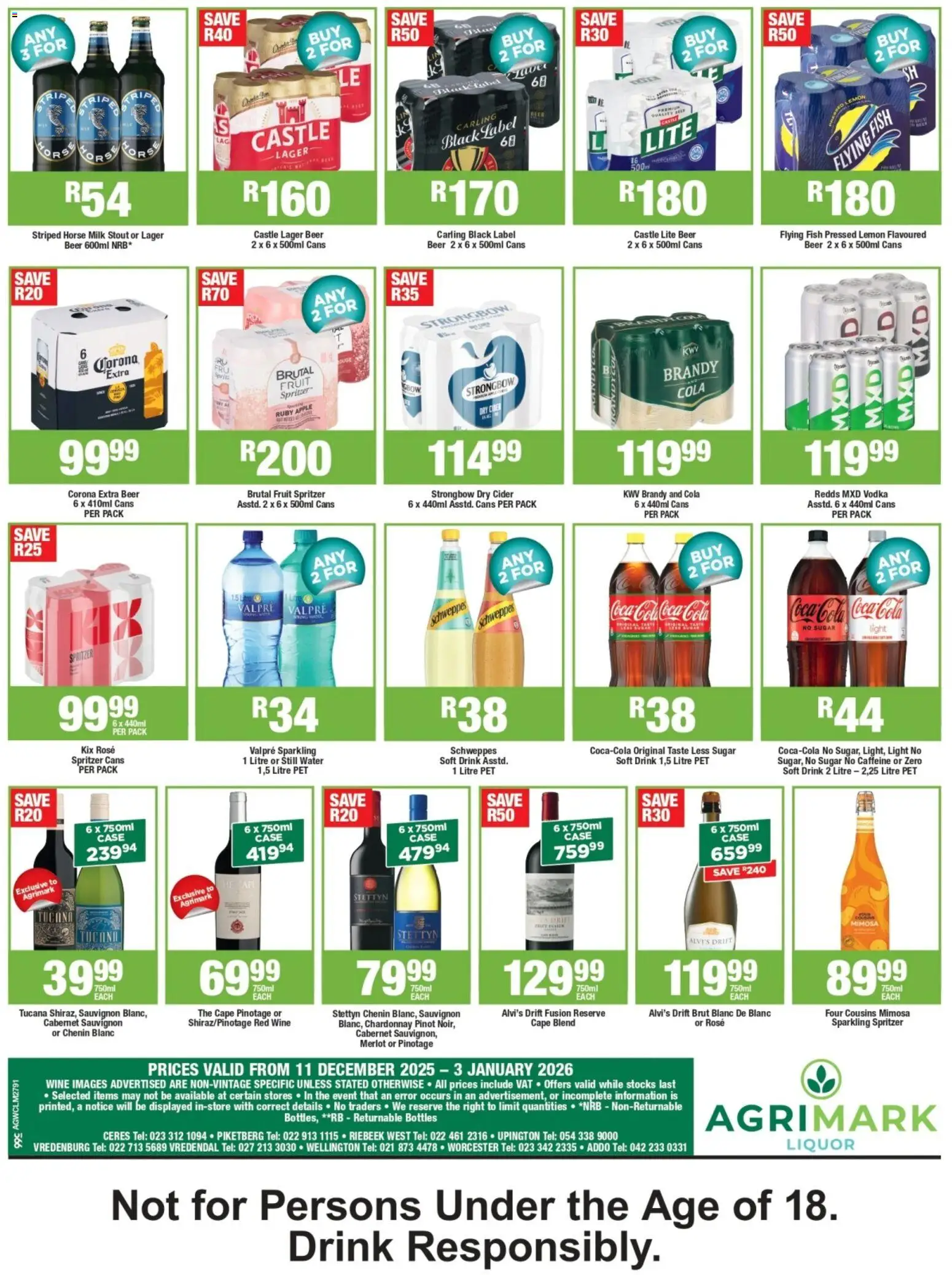 New Agrimark catalogue – valid from 11.12.2025 | Page: 2 | Products: Milk, Water, Fruit, Sugar