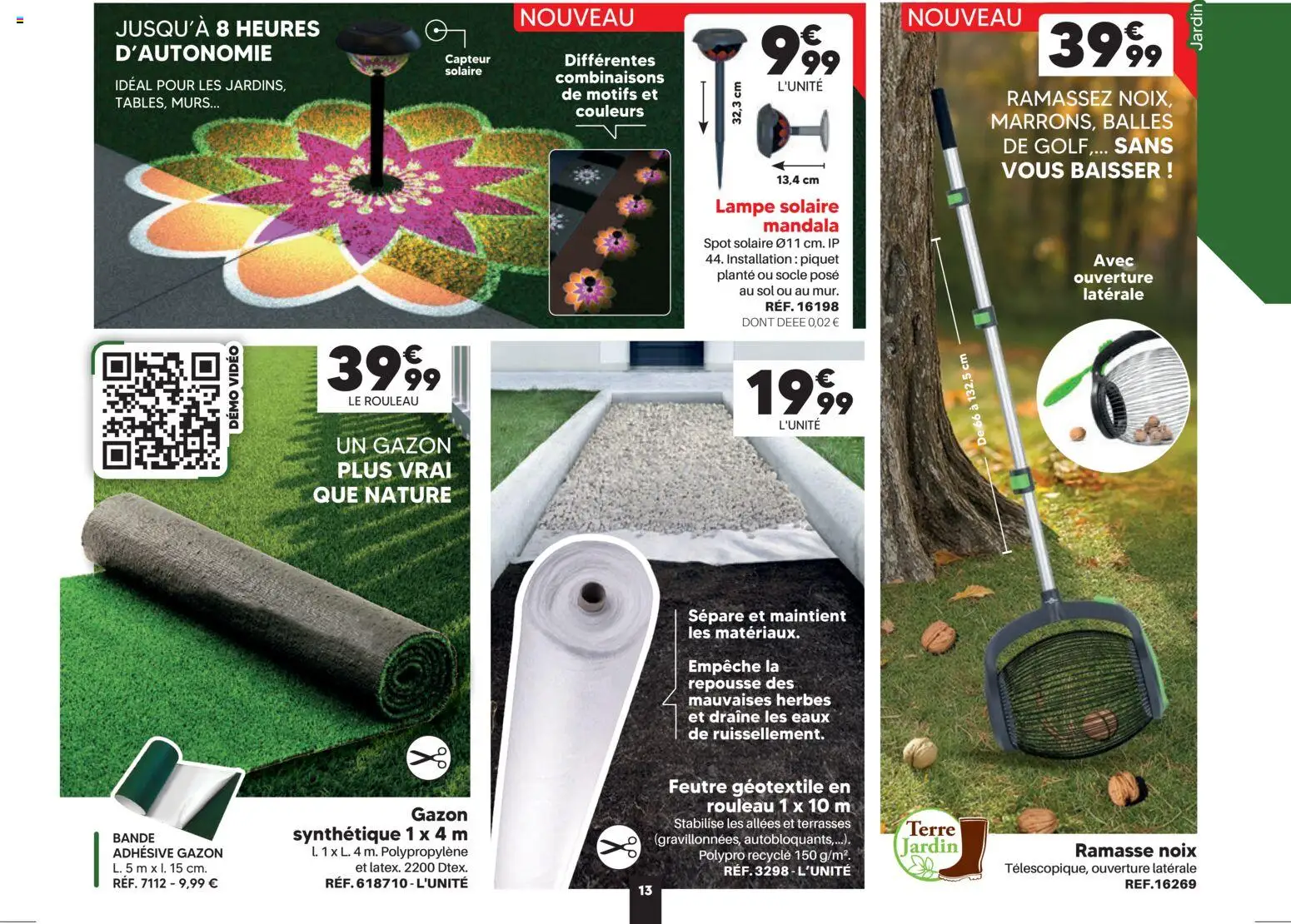 {H1} | Page: 13 | Produits: Lampe, Lampe solaire, Géotextile, Noix