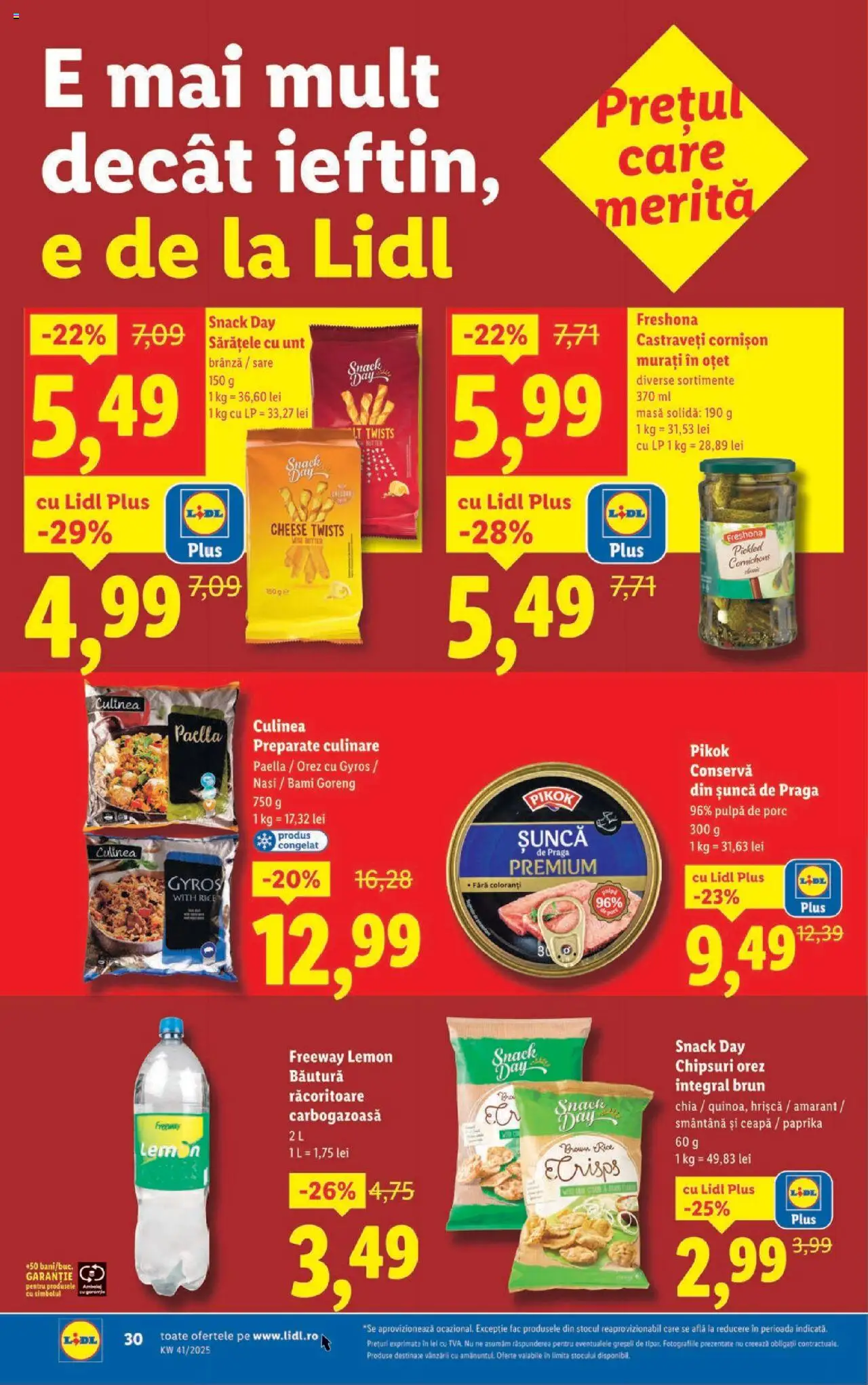 Noul catalog Lidl – valabil de la 06.10.2025 | Pagină: 30 | Produse: Șuncă, Orez, Smântână, Castraveți