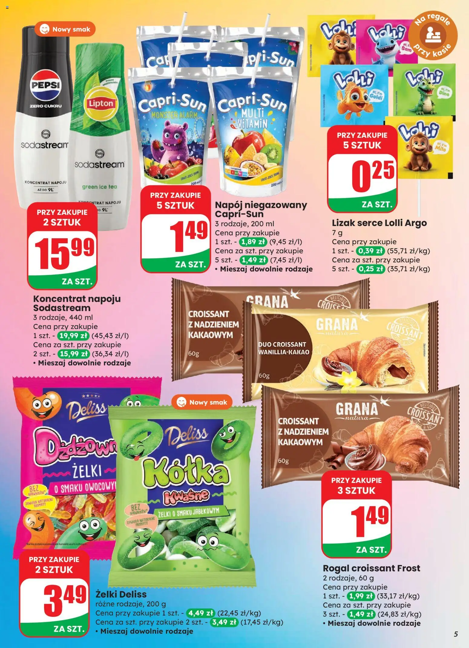 Dino Gazetka od 12.11.2025 | Strona: 5 | Produkty: Ice Tea, Pepsi, Żelki, Sodastream