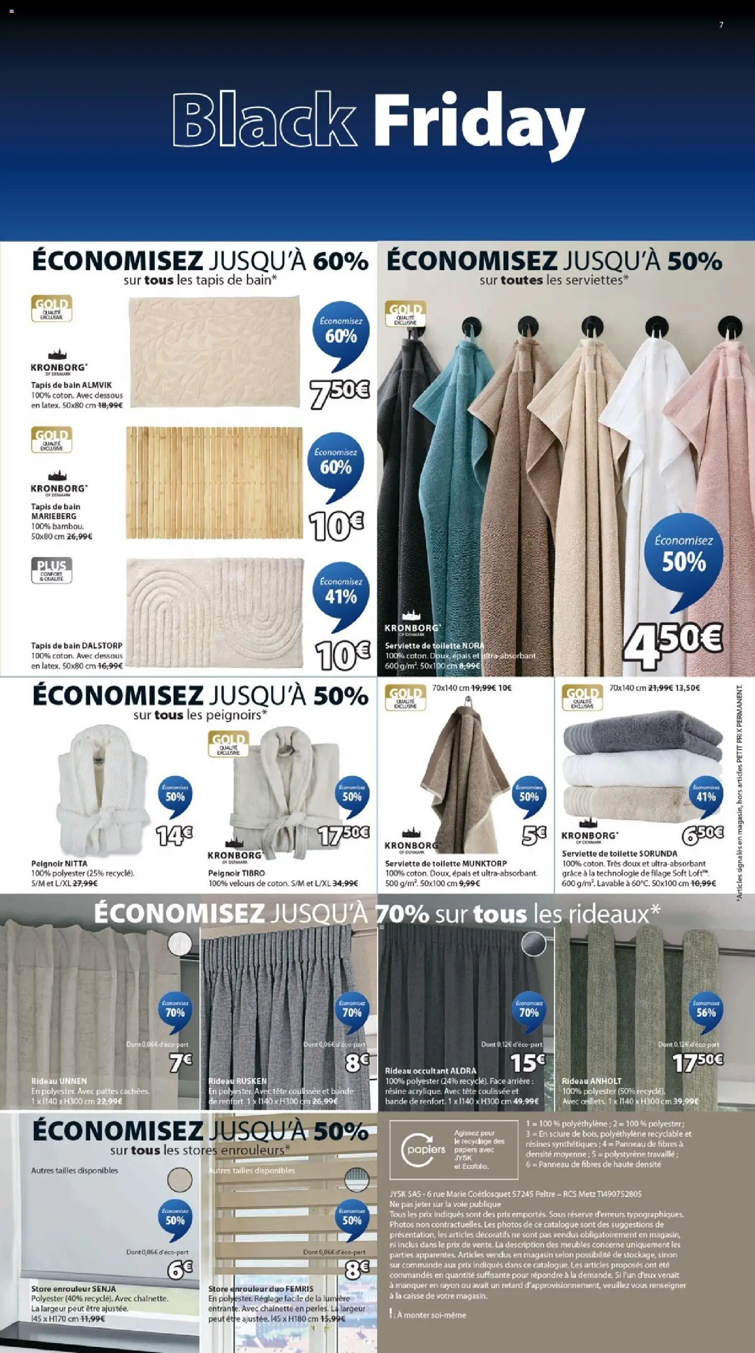 {H1} | Page: 7 | Produits: Peignoir, Tapis, Store enrouleur, Rideau