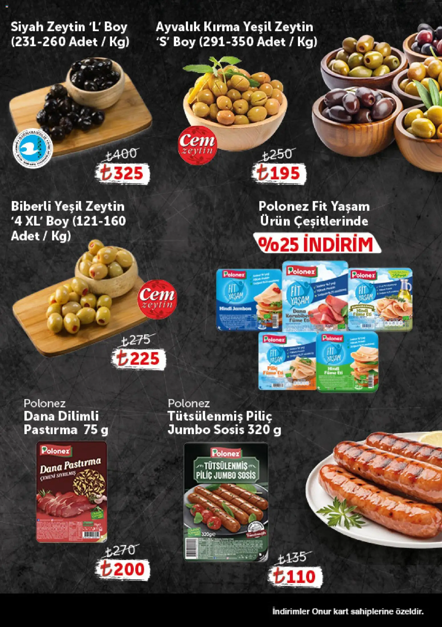 Onur Market - Katalog Gurme - 24.03.2026 tarihinden itibaren geçerlidir | Sayfa: 3 | Ürünler: Jambon, Sosis, Piliç, Zeytin