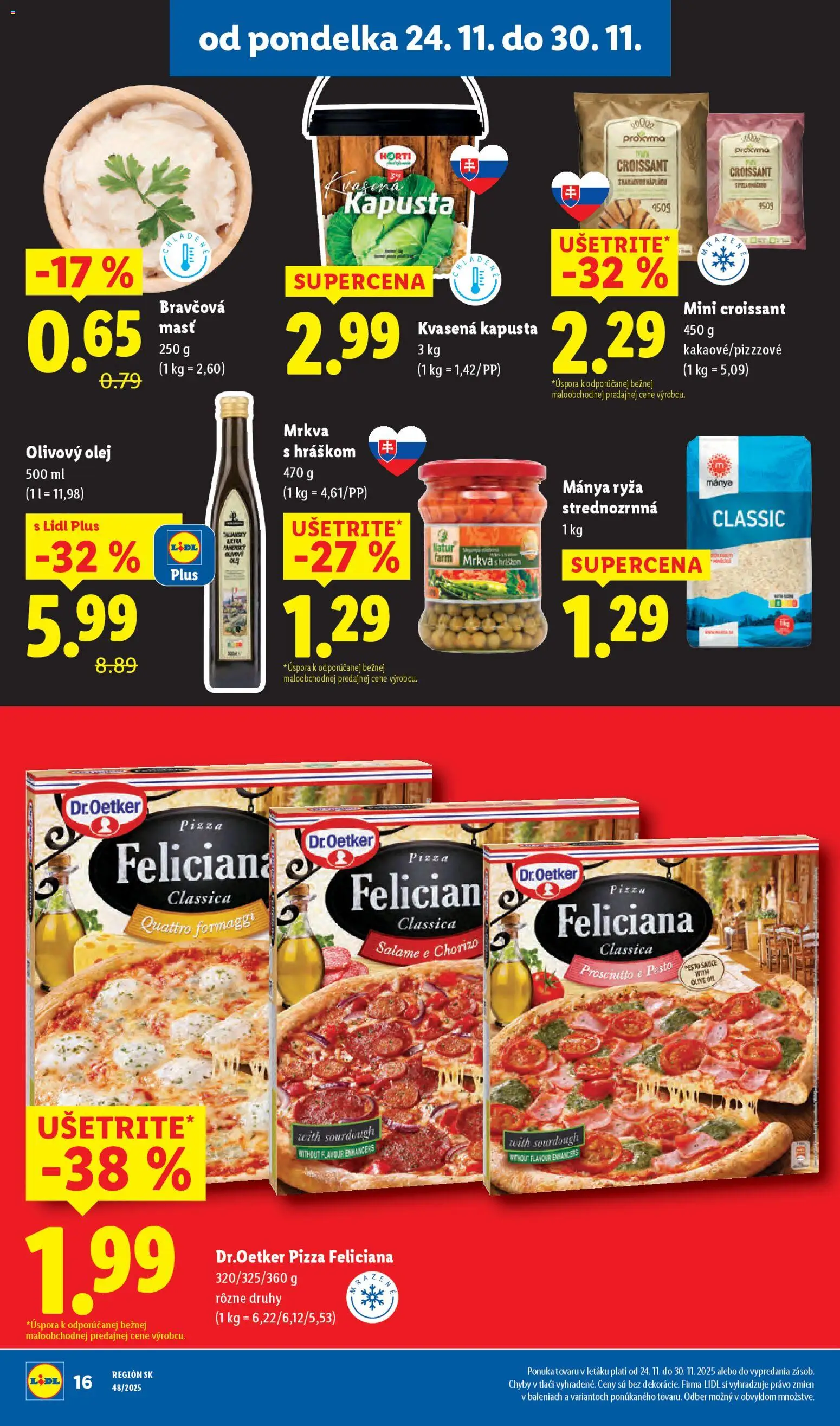 Nové Lidl akcie – leták je platný od 27.11.2025 | Strana: 56 | Produkty: Olej, Ryža, Croissant, Mrkva