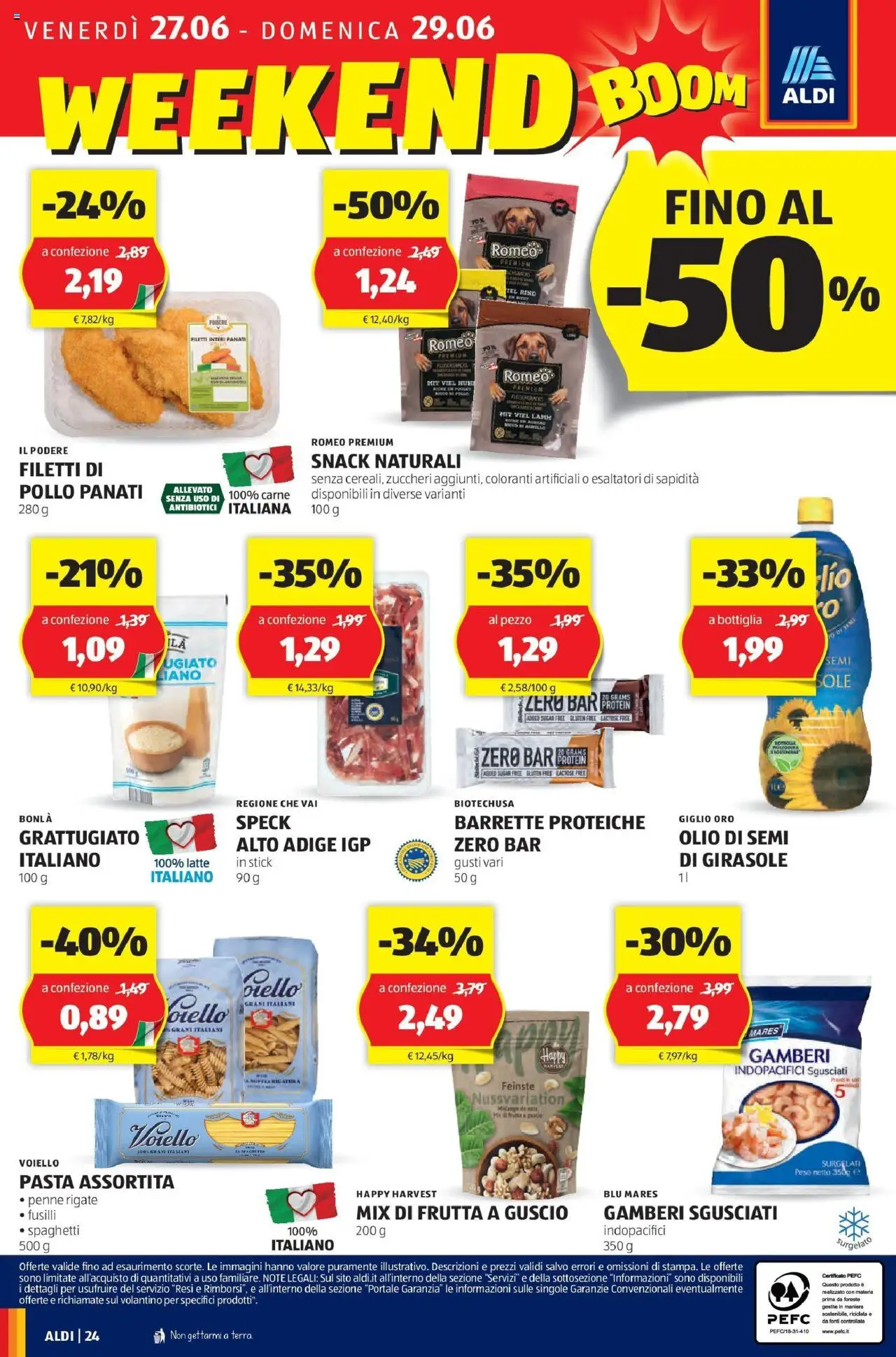 Volantino Aldi del 22.06.2025 | Pagina: 24 | Prodotti: Speck, Gamberi, Gelato, Penne