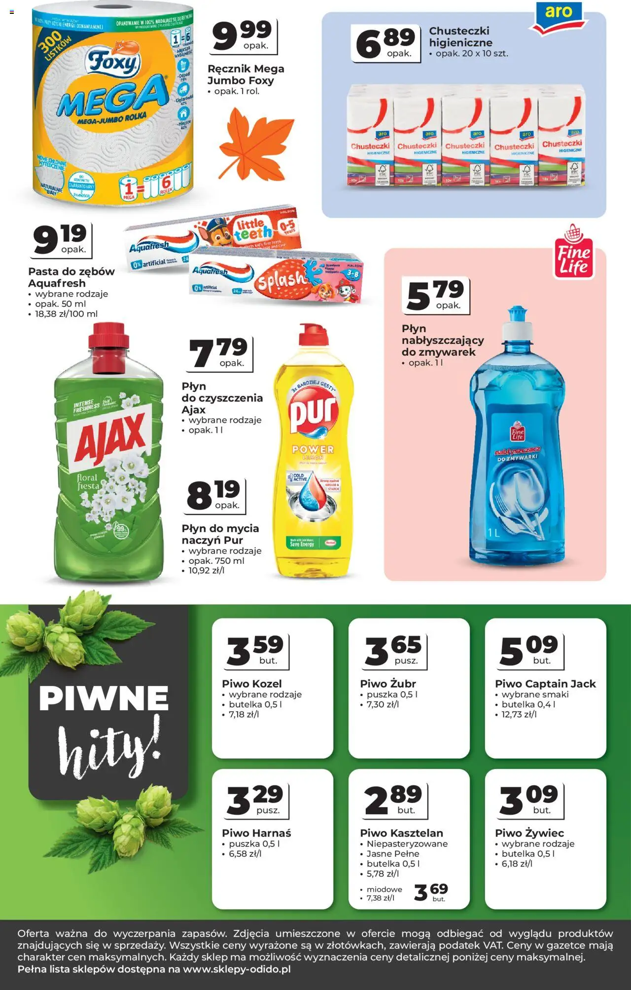 Odido Gazetka od 17.09.2025 | Strona: 8 | Produkty: Nabłyszczacz do zmywarki, Harnaś, Piwo, Piwo kozel