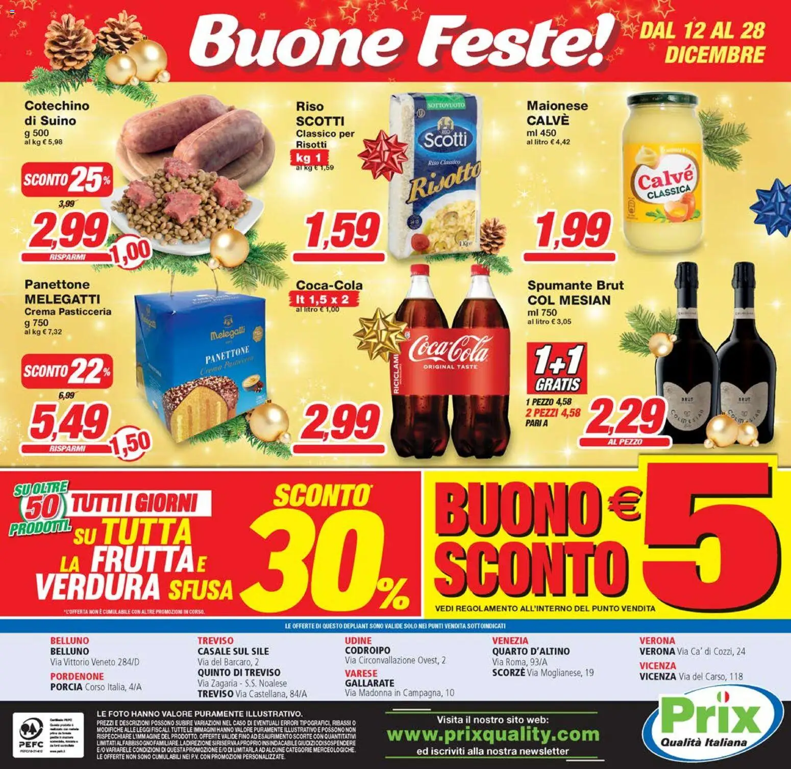 Volantino Prix del 12.12.2025 | Pagina: 16 | Prodotti: Riso, Maionese, Suino, Panettone