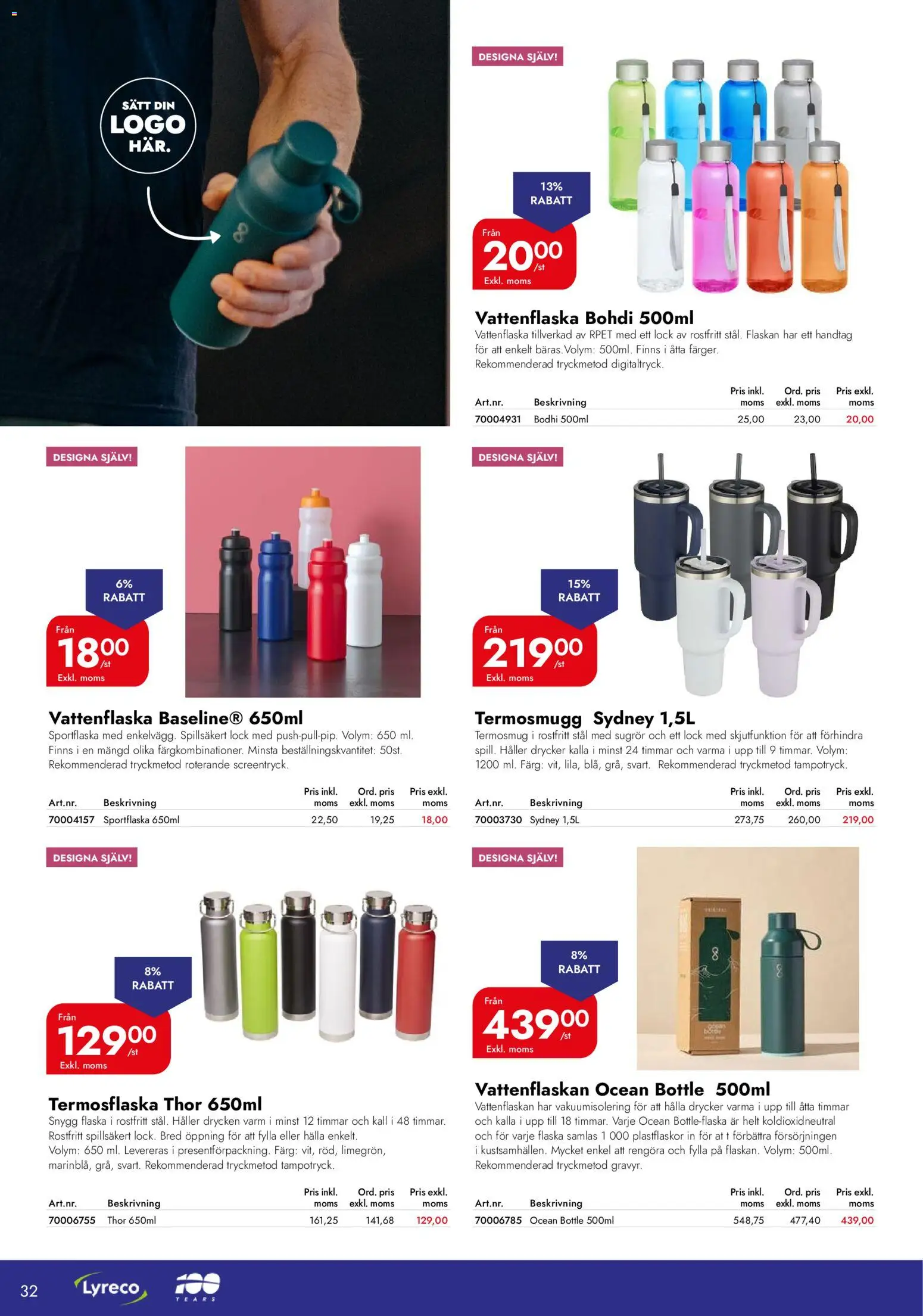 Lyreco reklamblad aktuell från 06.04.2026 | Sida: 32 | Produkter: Vattenflaska