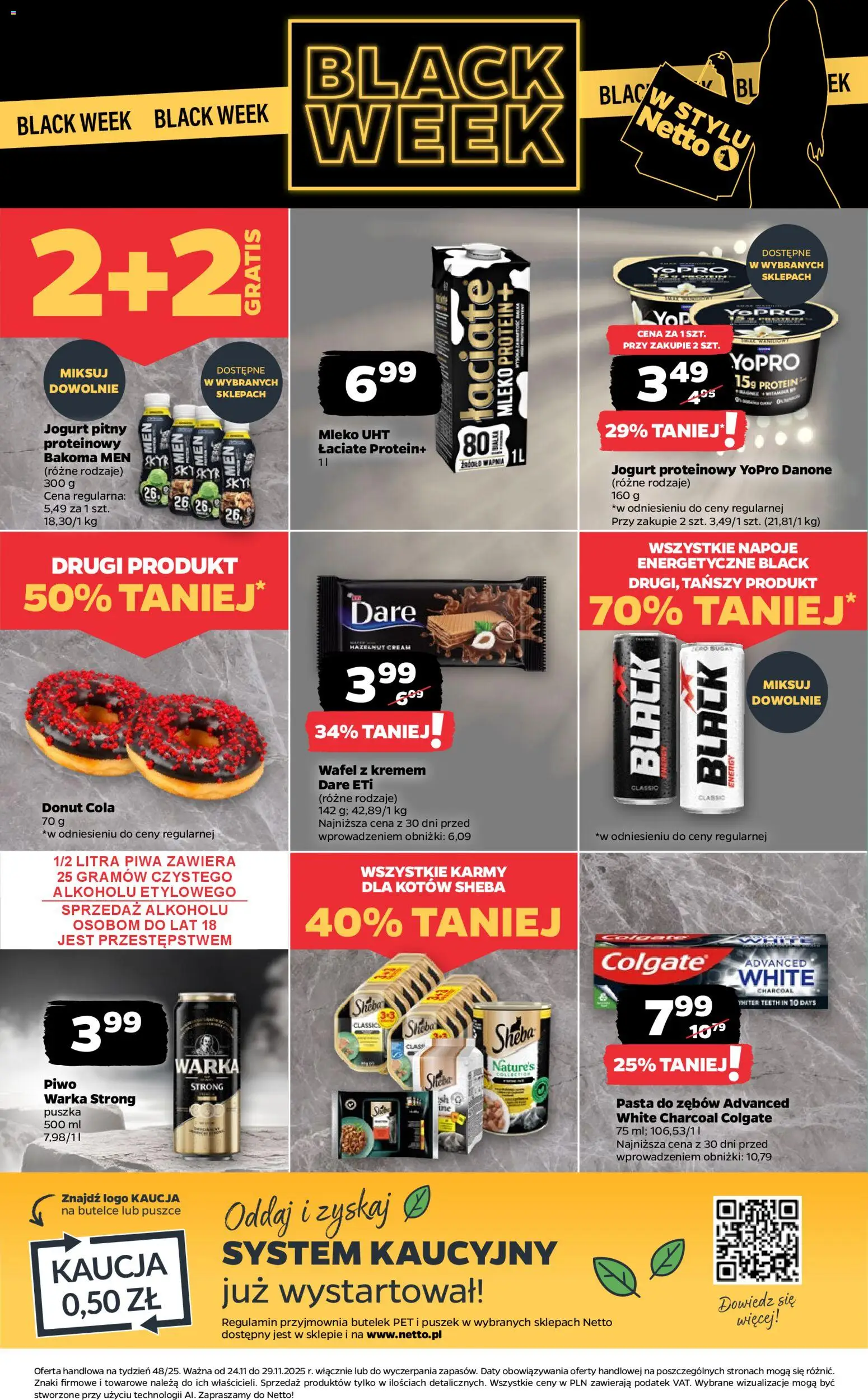 Netto gazetka od 24.11.2025 | Strona: 31 | Produkty: Jogurt pitny proteinowy, Jogurt pitny, Napoje, Donut