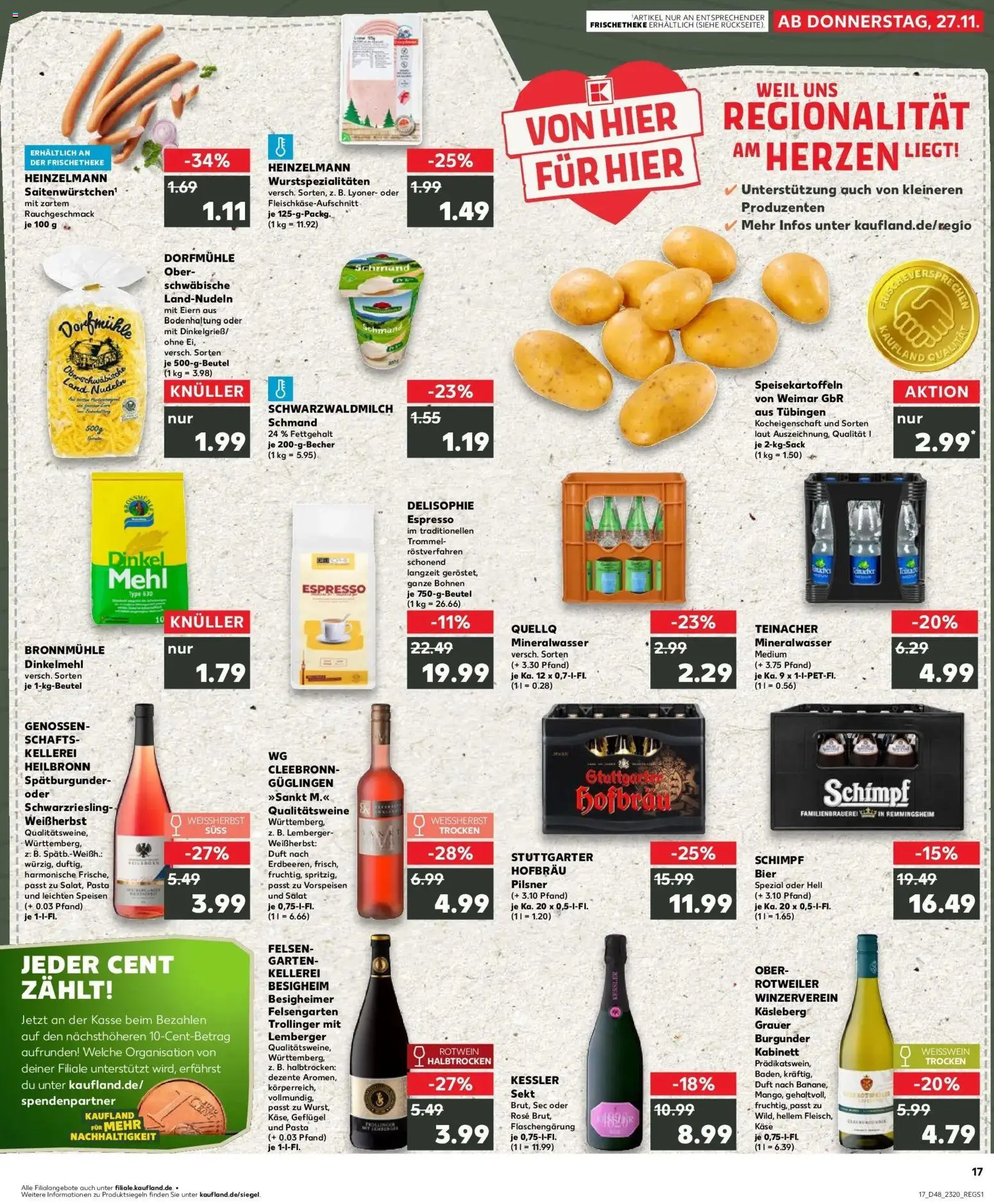 Kaufland prospekt Tübingen	 – gültig ab 30.11.2025 | Seite: 17 | Produkte: Bier, Sekt, Duft, Nudeln