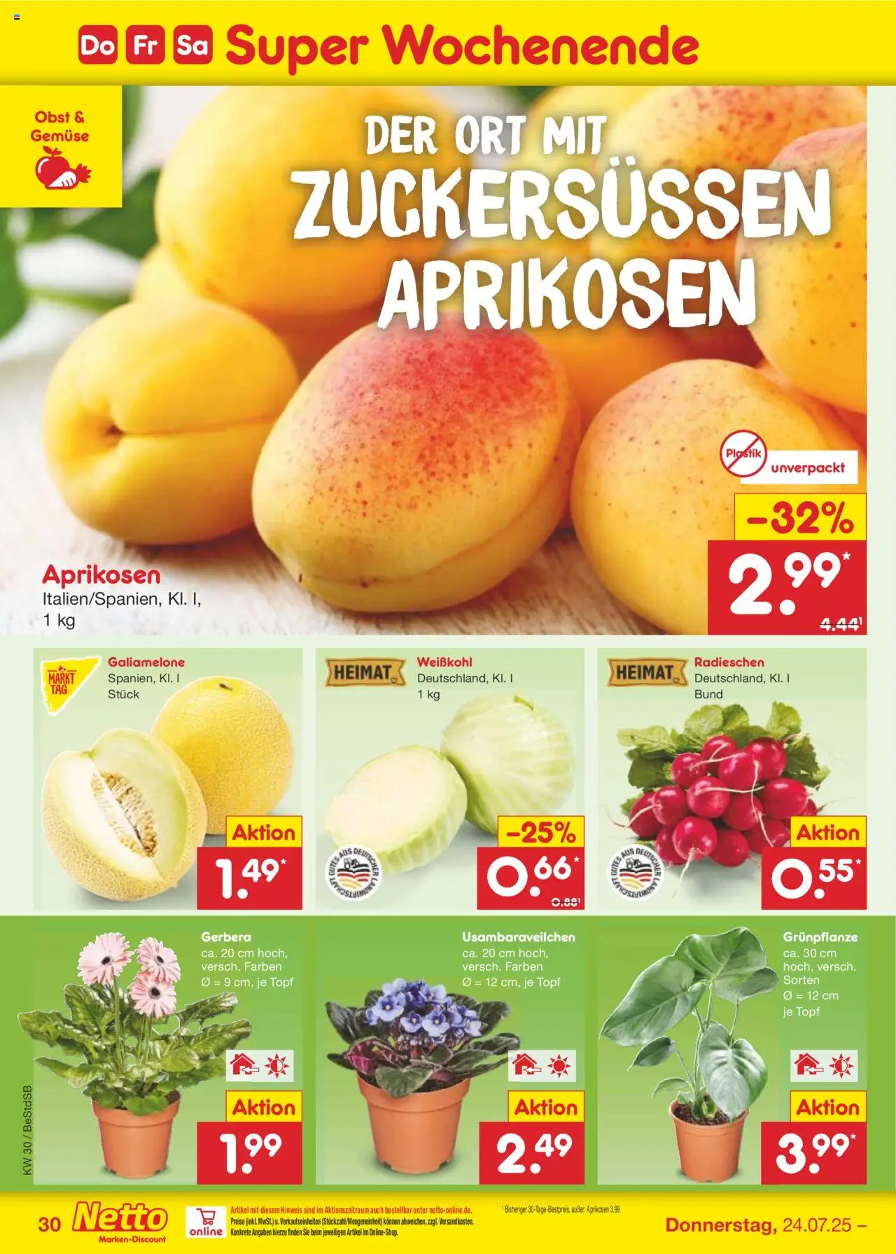 Netto Marken-Discount Prospekt 	 - gültig ab dem 21.07.2025 | Seite: 48 | Produkte: Gemüse, Obst
