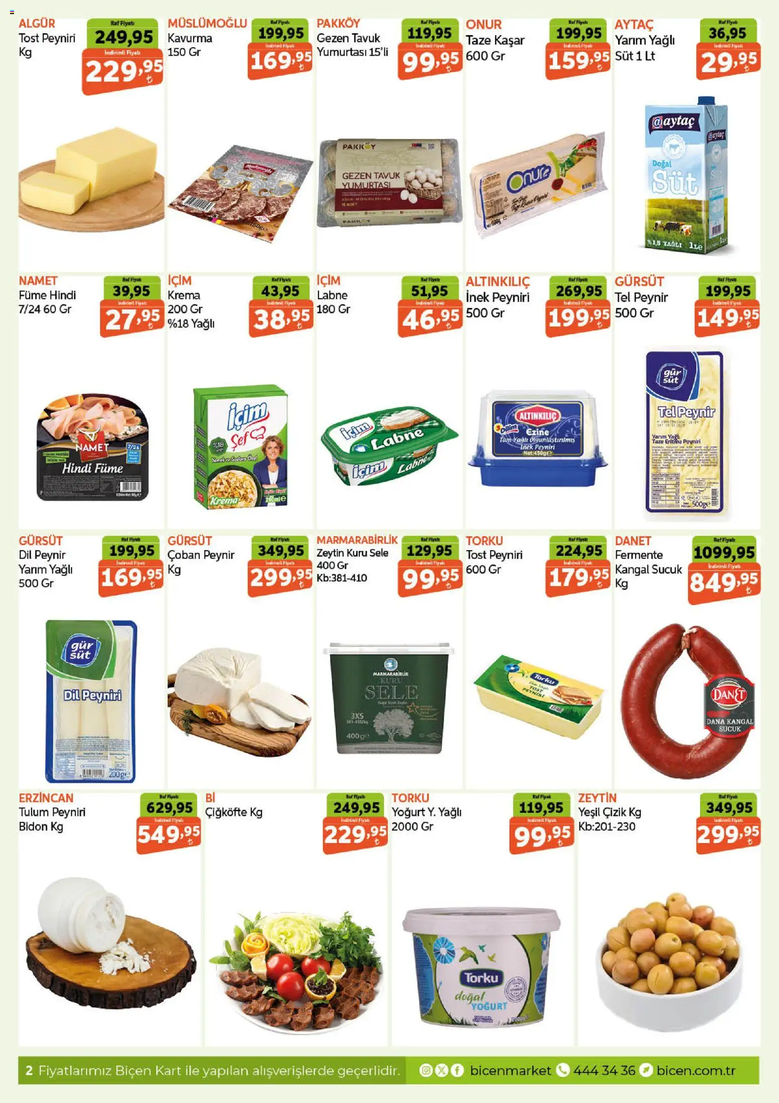 Biçen Market Katalog - 21.01.2026 tarihinden itibaren geçerlidir | Sayfa: 2 | Ürünler: Raf, Yoğurt, Krema, Zeytin