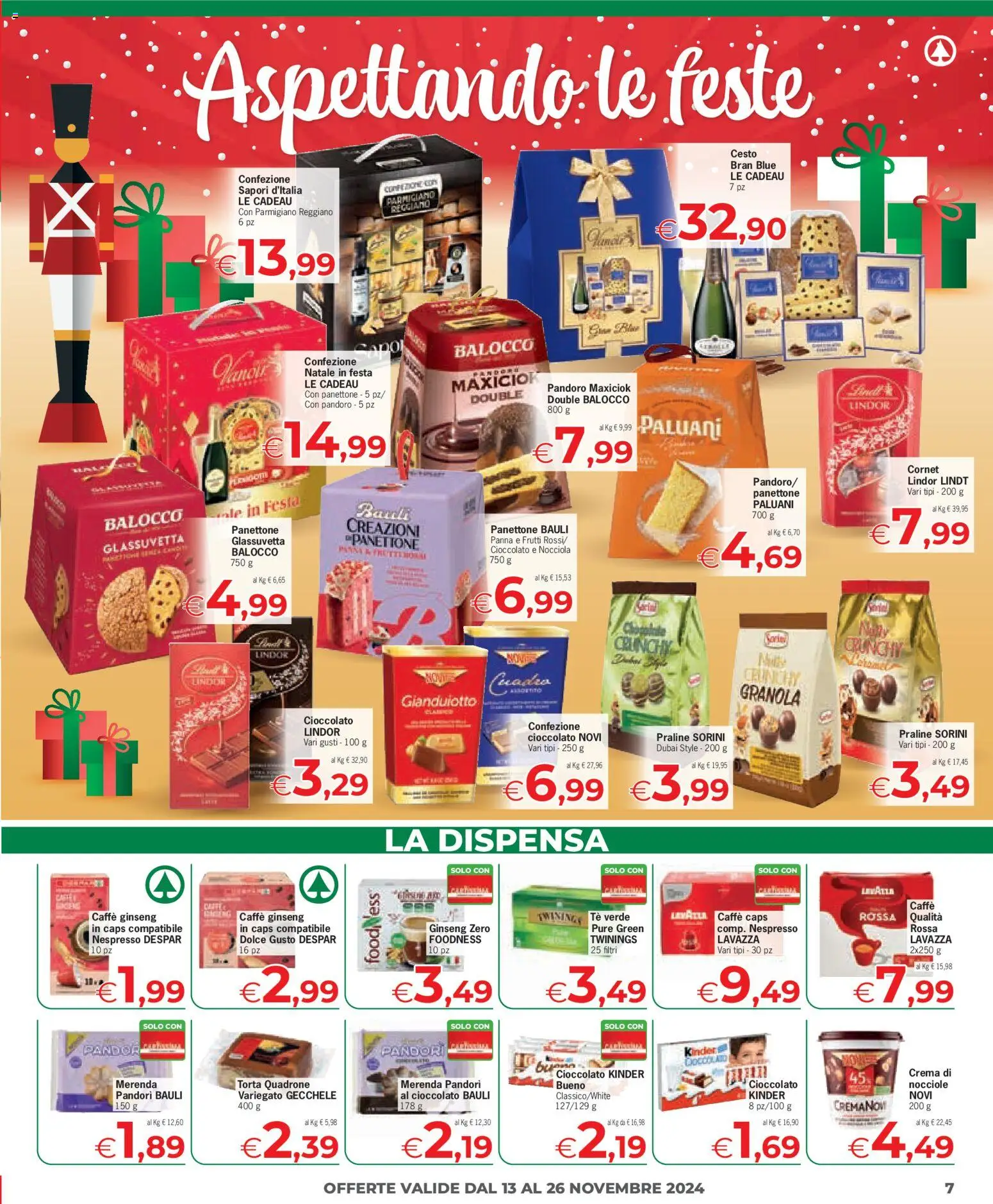 Volantino Despar del 13.11.2025 | Pagina: 7 | Prodotti: Crema, Panna, Nocciole, Lavazza