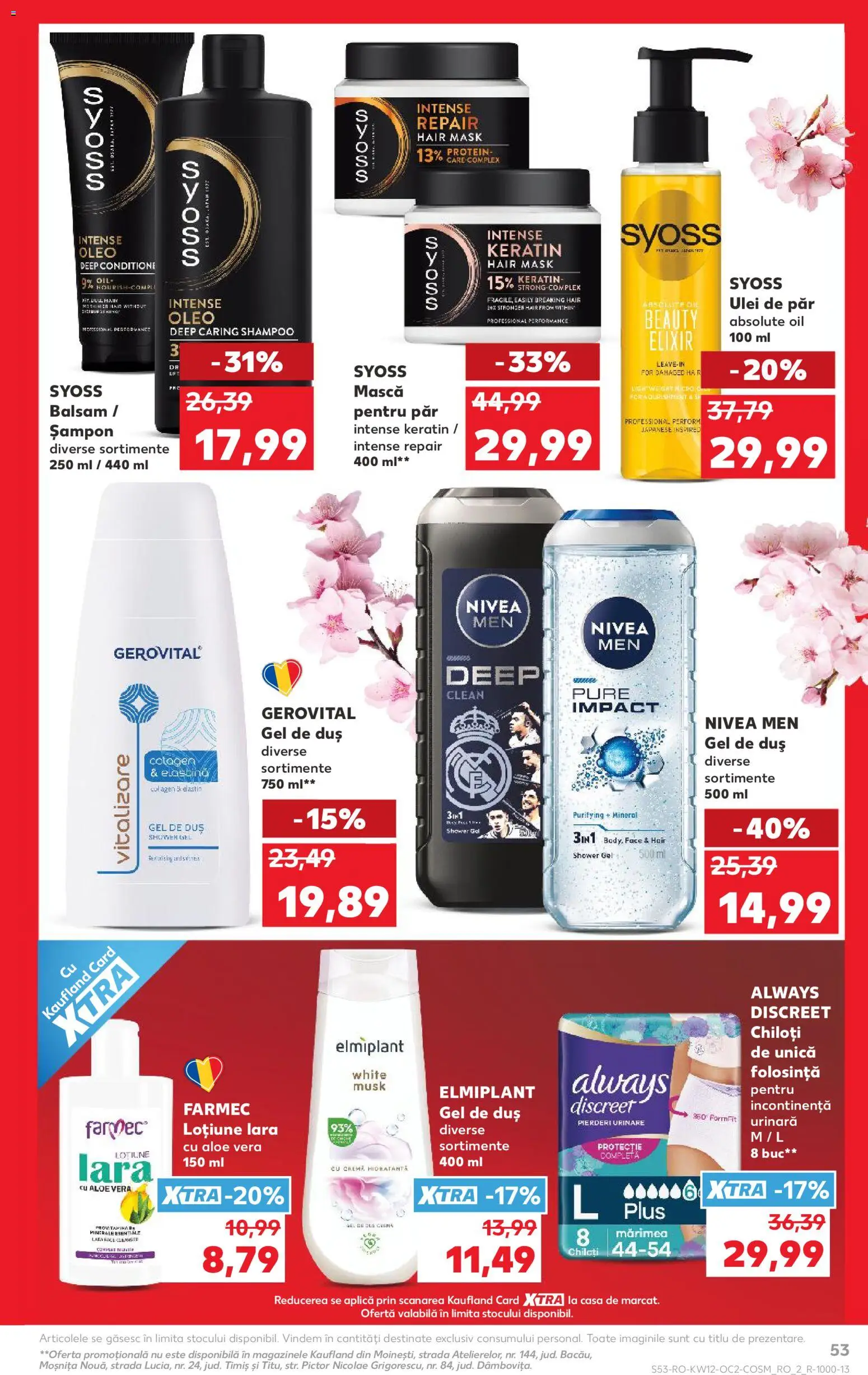 Noul catalog Kaufland – valabil de la 18.03.2026 | Pagină: 53 | Produse: Peluş Köpek Yatağı, Ulei de păr, Gel de duș, Chiloți
