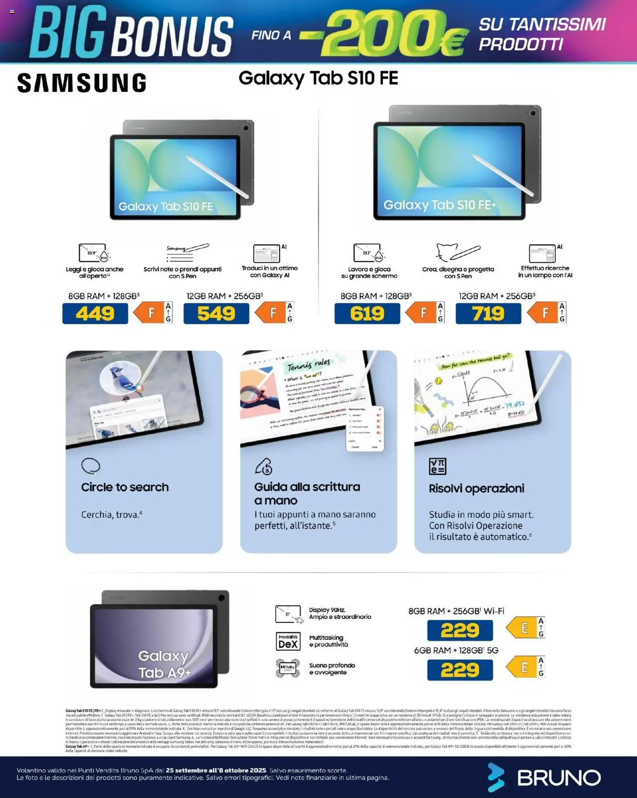 Volantino BRUNO del 25.09.2025 | Pagina: 42 | Prodotti: Talco, Acqua, The, Samsung