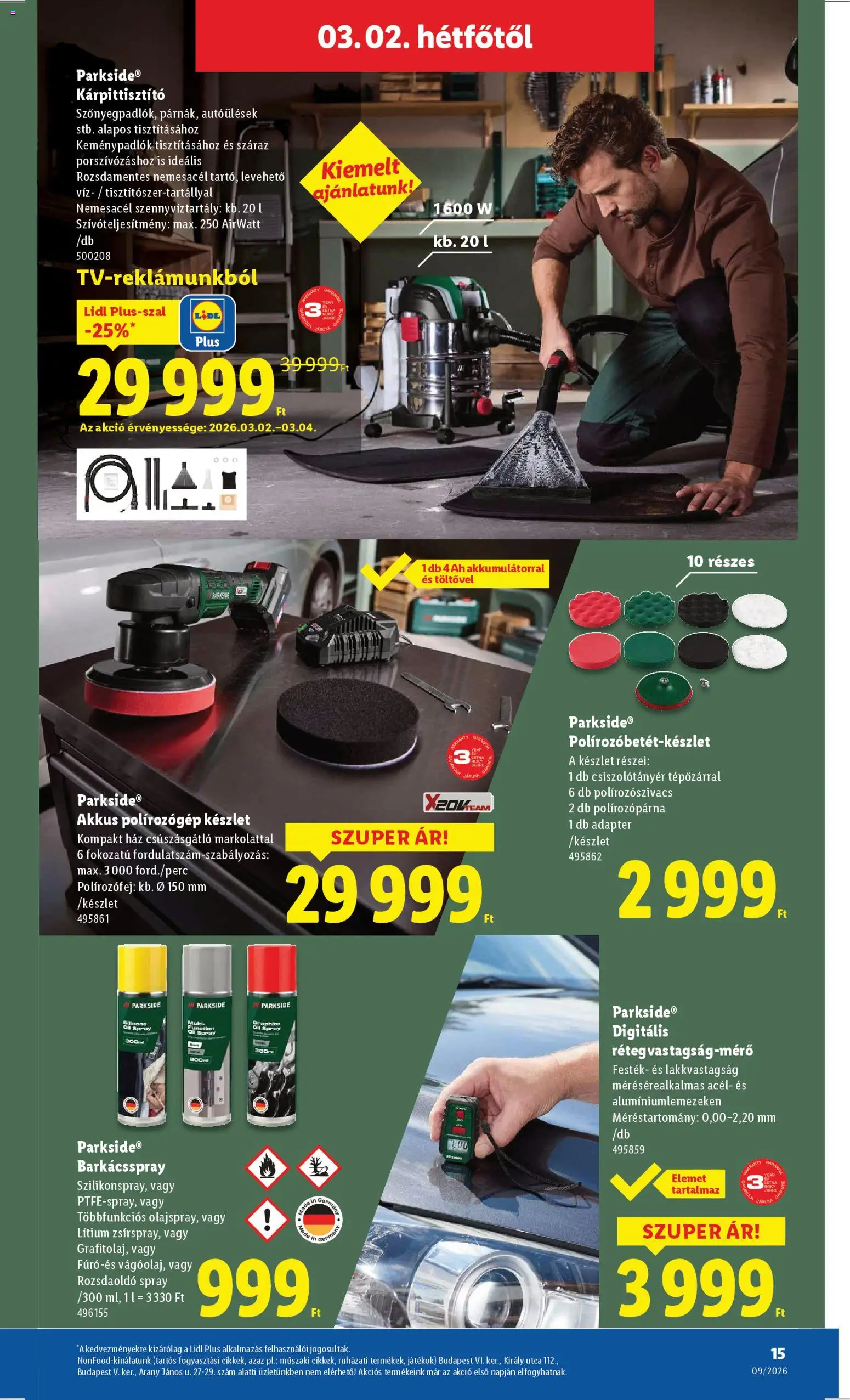 Lidl akciós ujság - amely érvényes a következő dátumtól: 26.02.2026 | Oldal: 15 | Termékek: Parkside, Adapter, Játékok, Festék