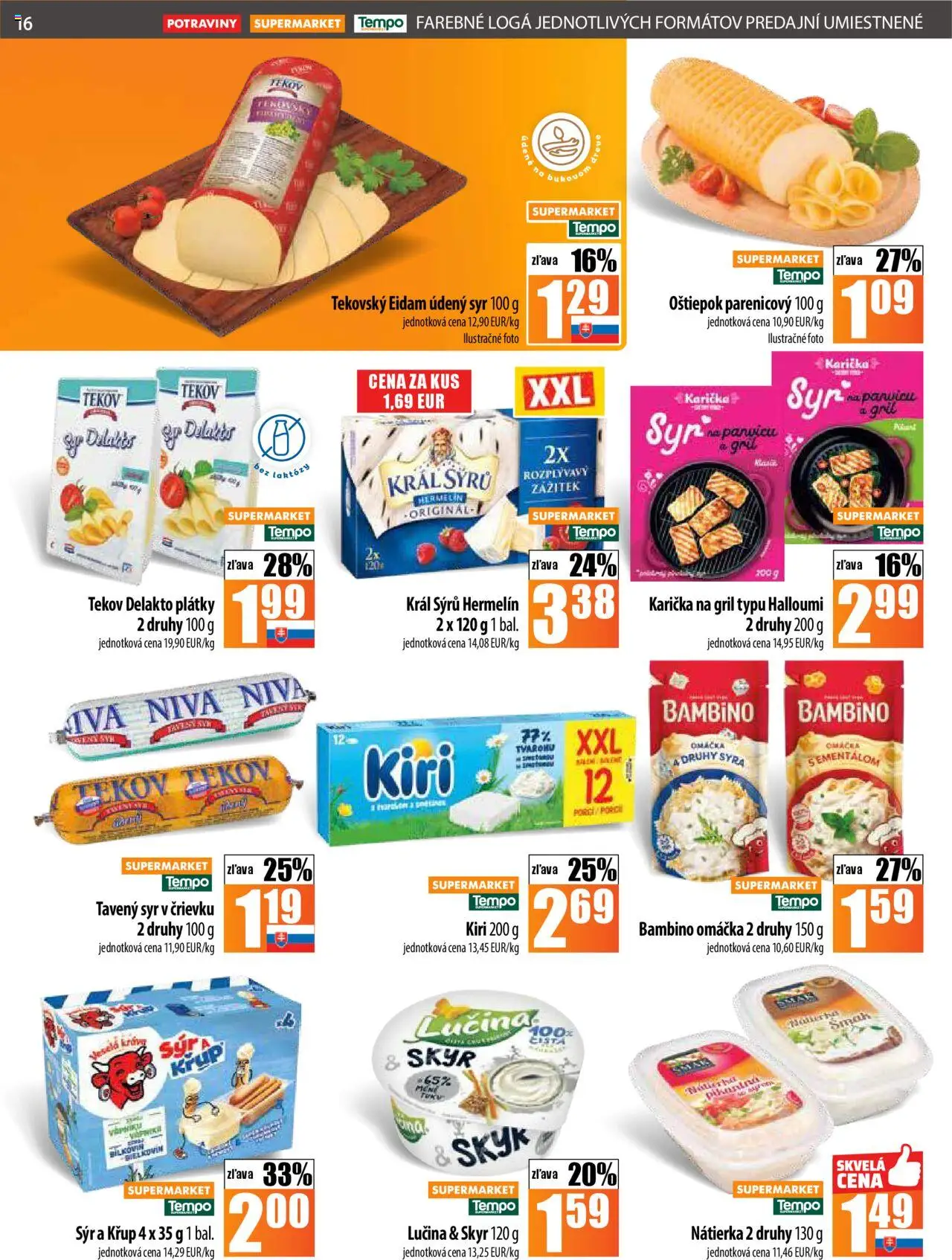 Nové COOP Jednota akcie – leták je platný od 02.10.2025 | Strana: 16 | Produkty: Gril, Eidam, Skyr, Omáčka