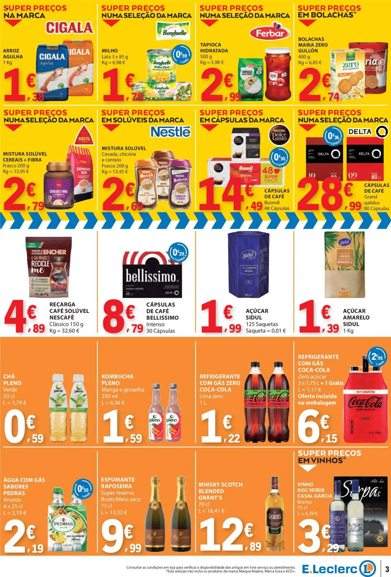 E.Leclerc Catálogo Fim de Semana │ válido de 01.08.2025 | Página: 3 | Produtos: Refrigerante, Kombucha, Vinho, Milho