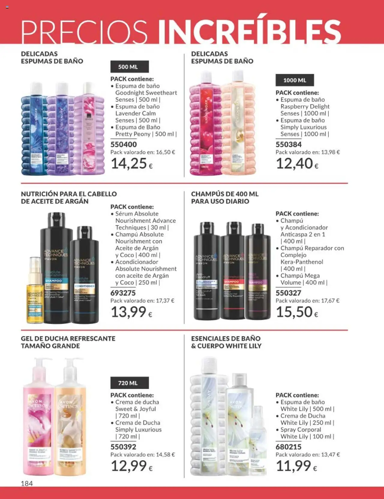 Catálogo AVON campaña 7 │ válido desde el 01.07.2025 | Página: 184 | Productos: Aceite, Aceite de argán, Spray corporal, Baño