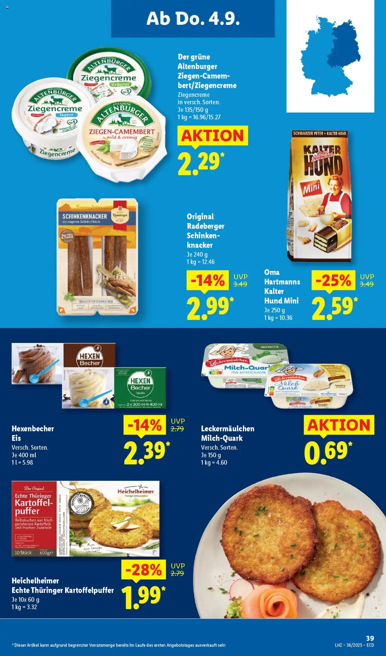 Lidl Prospekt 	 - gültig ab dem 01.09.2025 | Seite: 55 | Produkte: Quark, Milch, Zwiebeln, Schinken