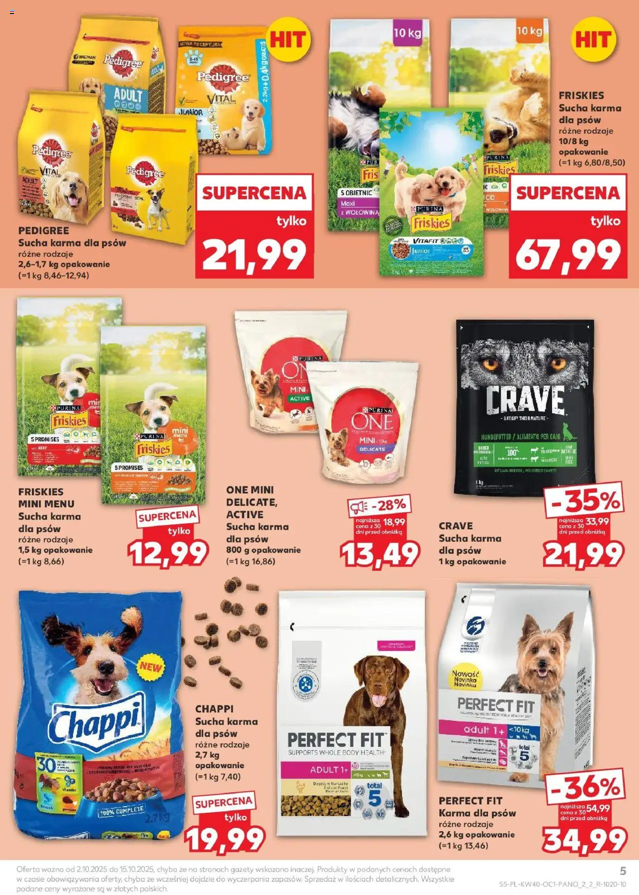Kaufland gazetka - Zwierzęta od 02.10.2025 | Strona: 5 | Produkty: Pedigree, Body, Wołowina, Karma dla psów