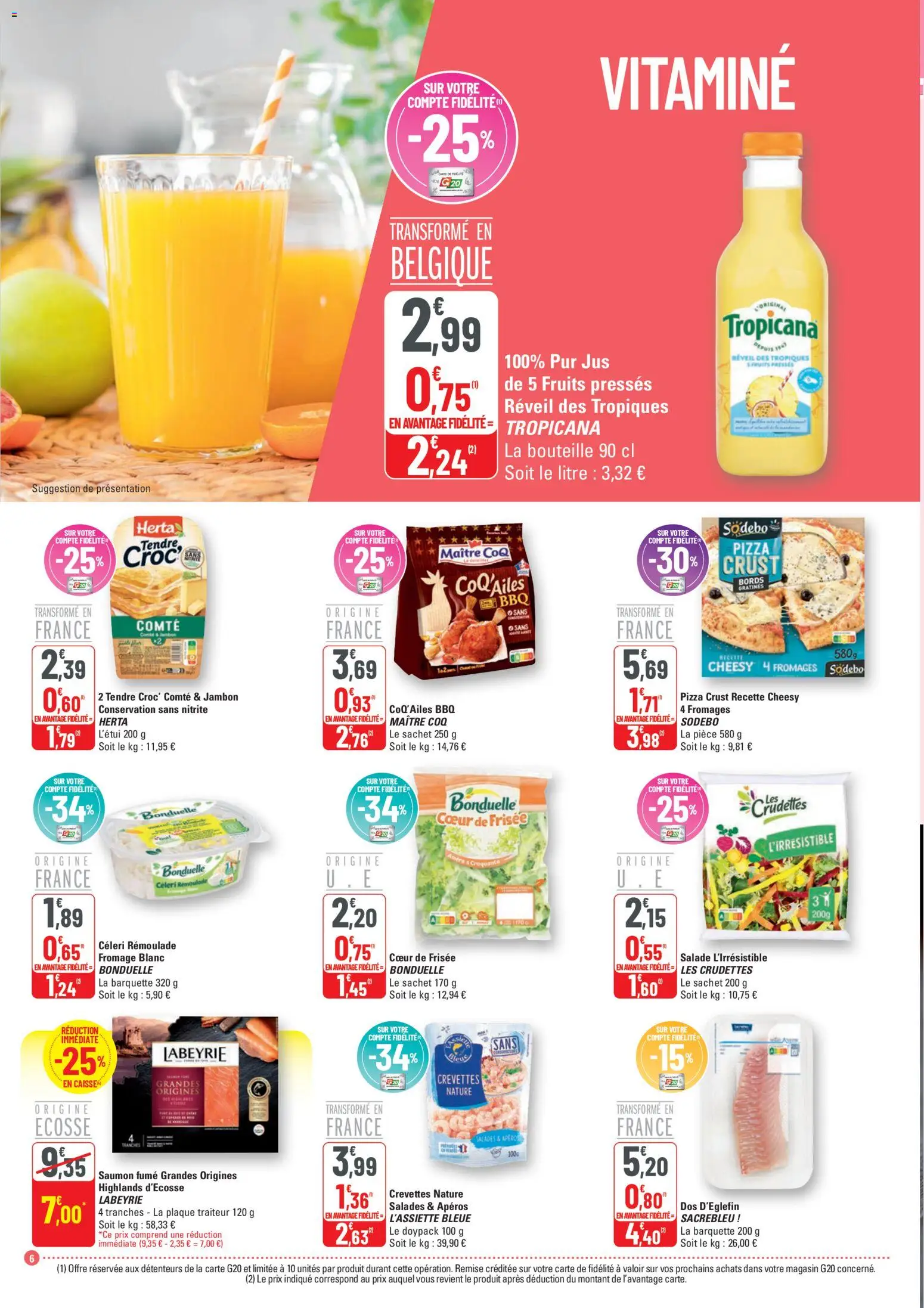 {H1} | Page: 6 | Produits: Salade, Réveil, Fromage blanc, Pizza