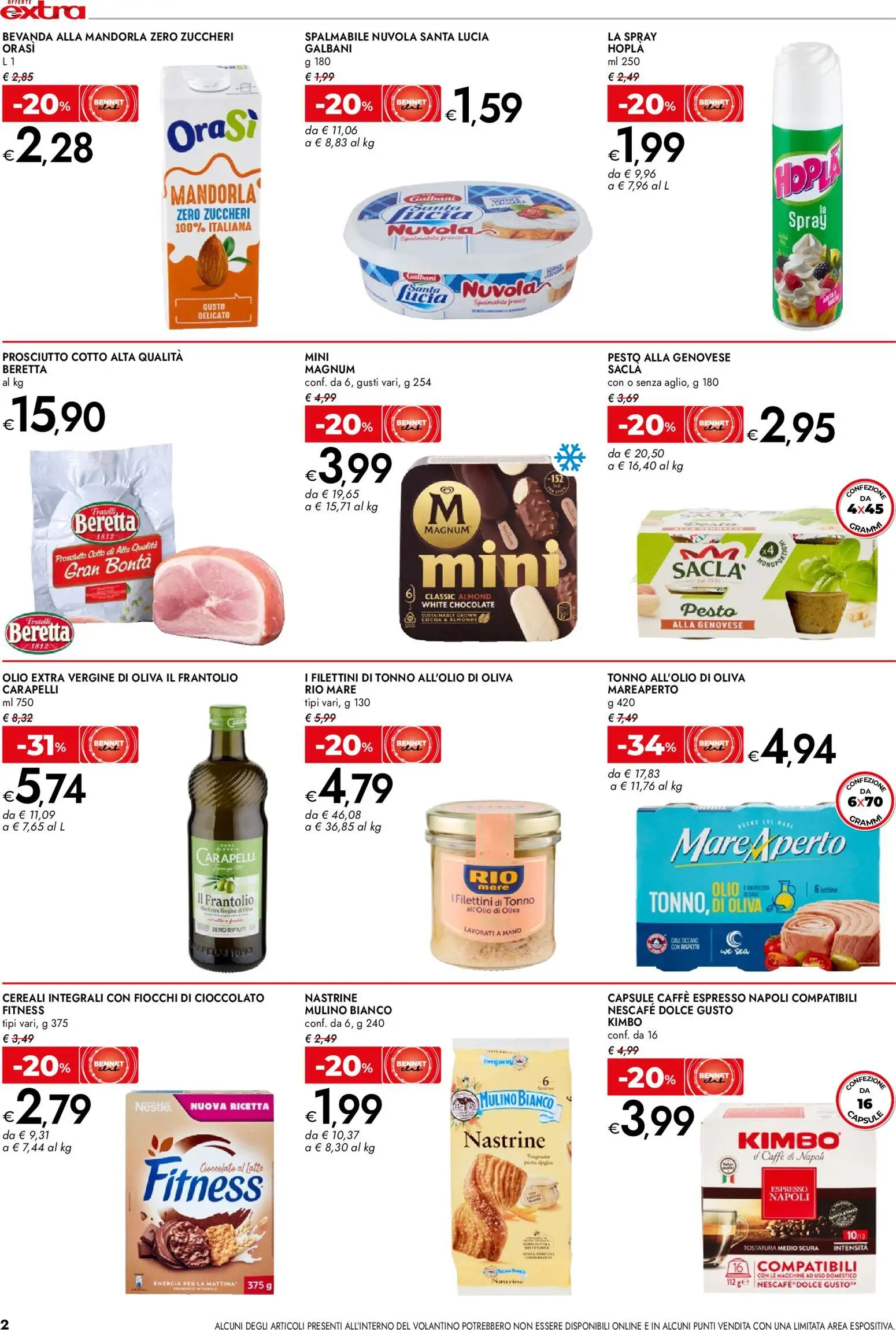Volantino bennet del 20.04.2026 | Pagina: 2 | Prodotti: Cioccolato, Olio, Pesto, Tonno