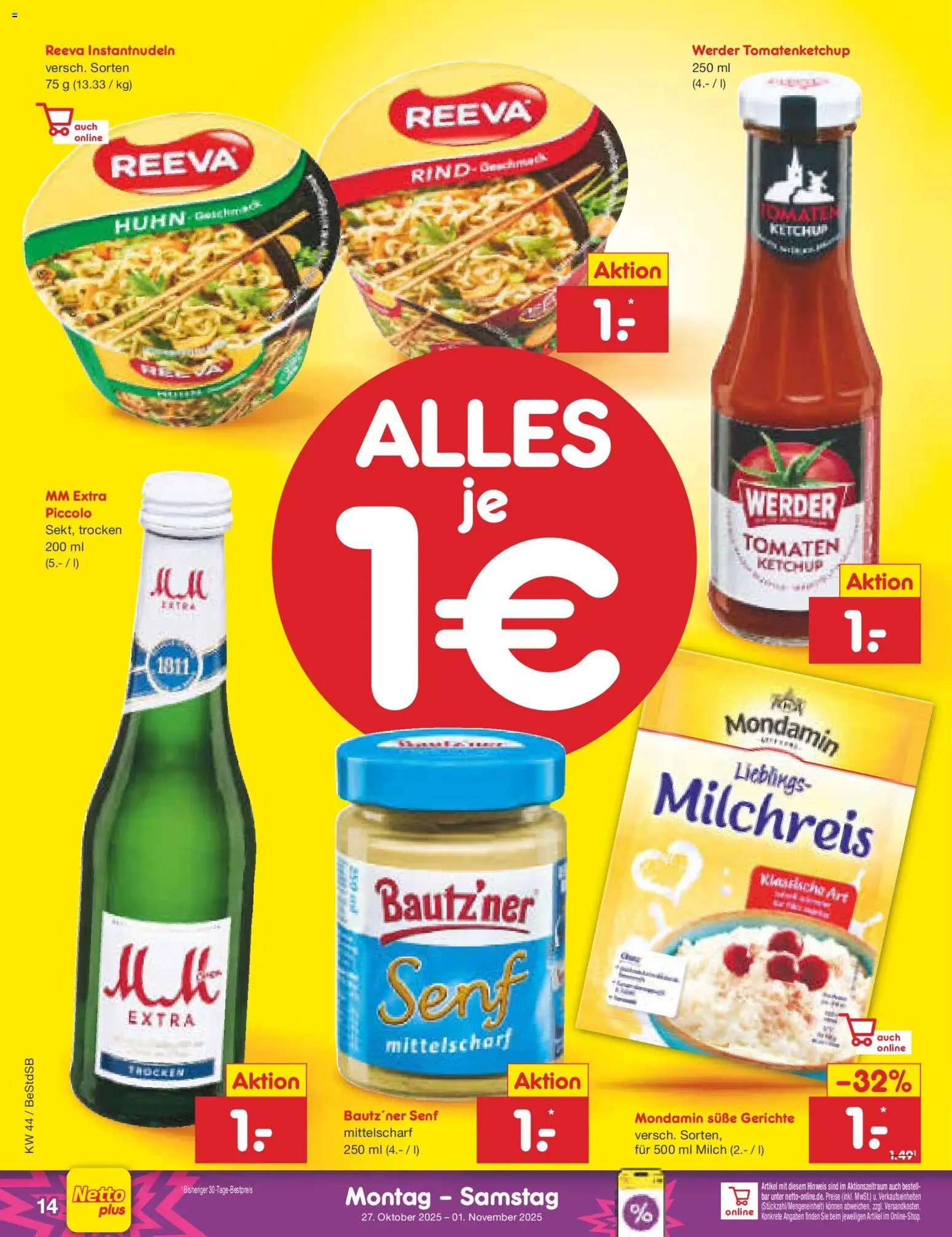 Netto Marken-Discount Prospekt 	 – gültig ab 27.10.2025 | Seite: 16 | Produkte: Milch, Tomaten, Ketchup
