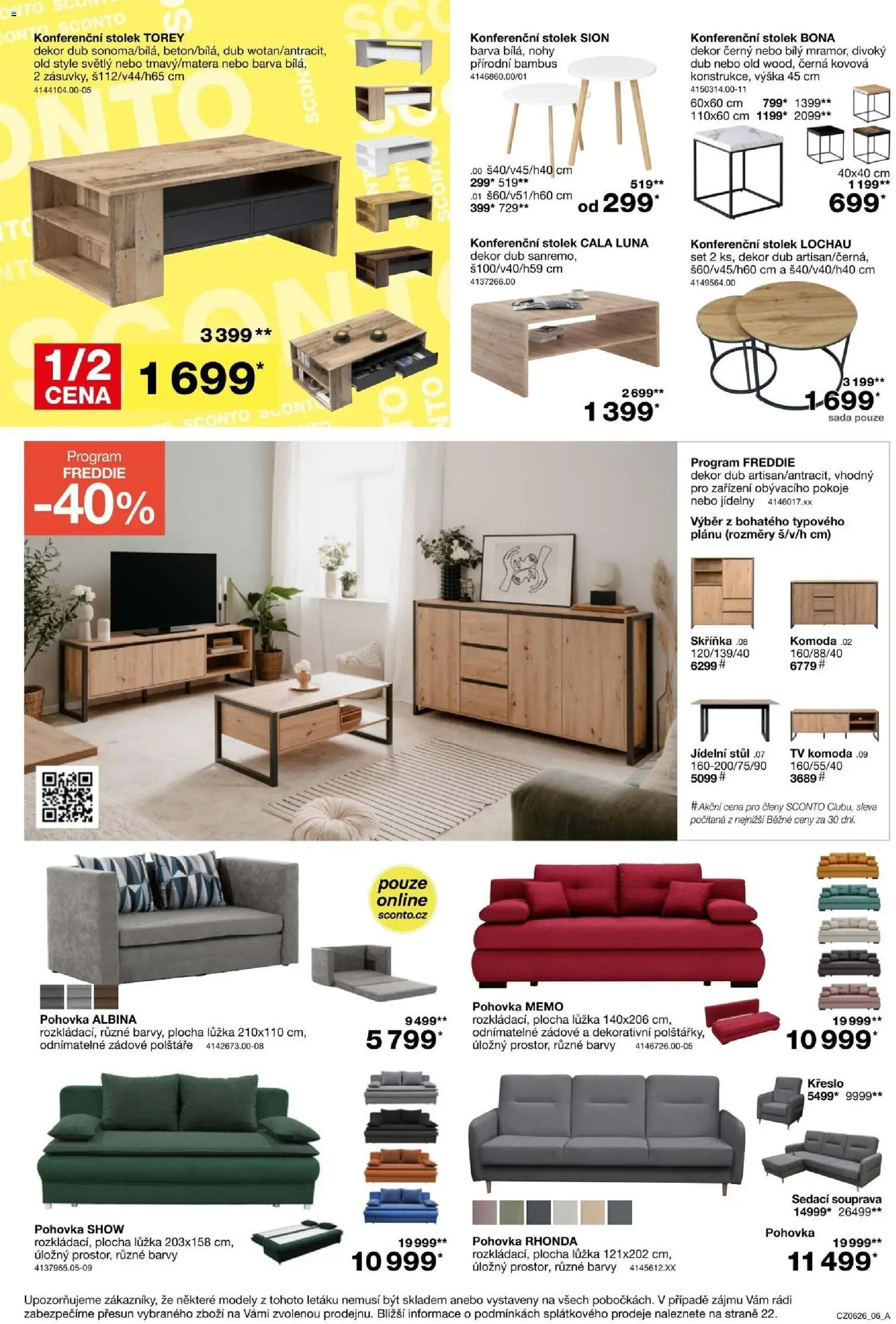 Sconto nábytek leták od 22.04.2026 | Strana: 6 | Produkty: Komoda, Křeslo, Modely, Konferenční stolek