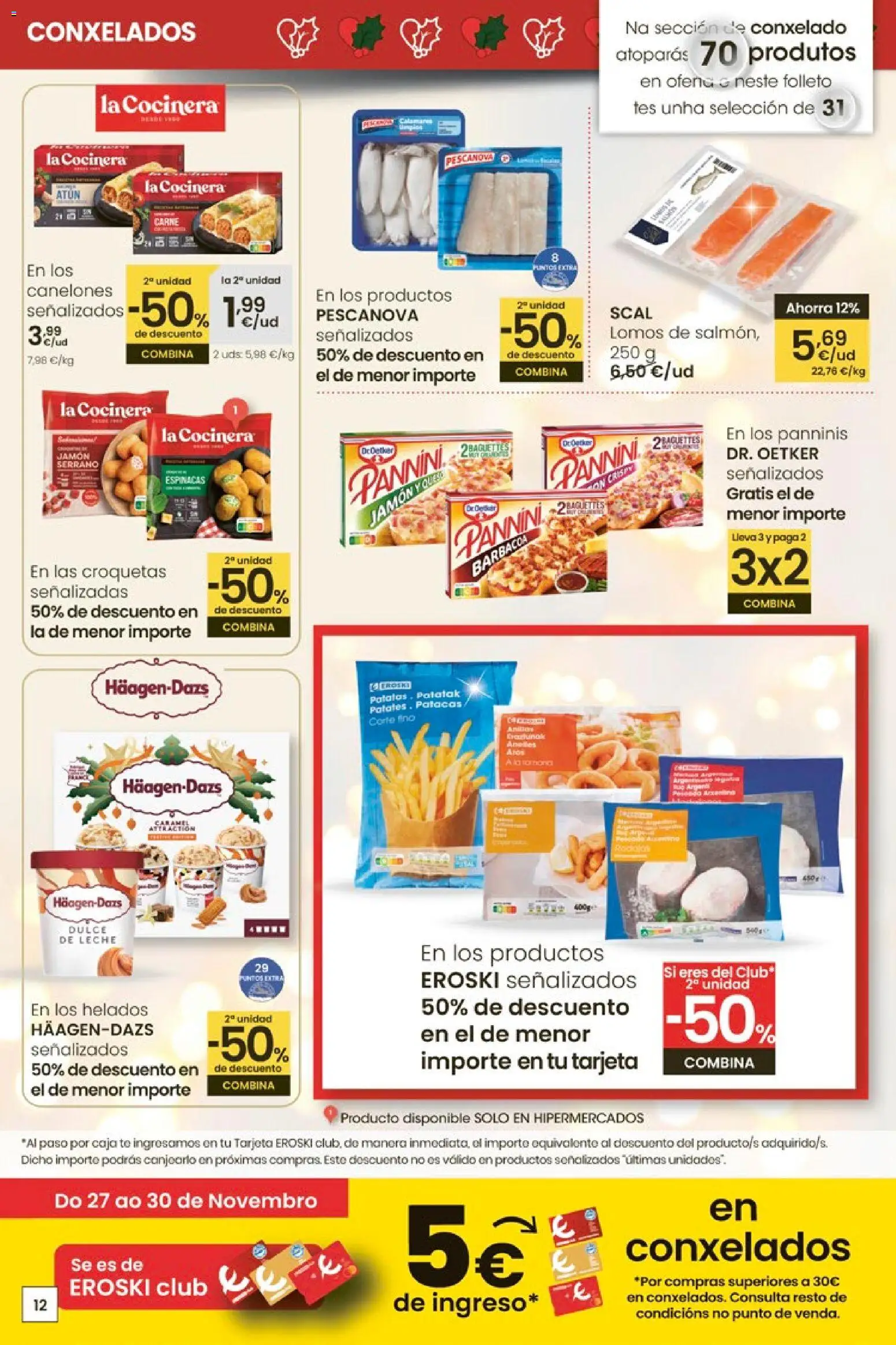 Eroski - Center │ válido desde el 27.11.2025 | Página: 12 | Productos: Anillos, Calamares, Leche, Πορσελάνη