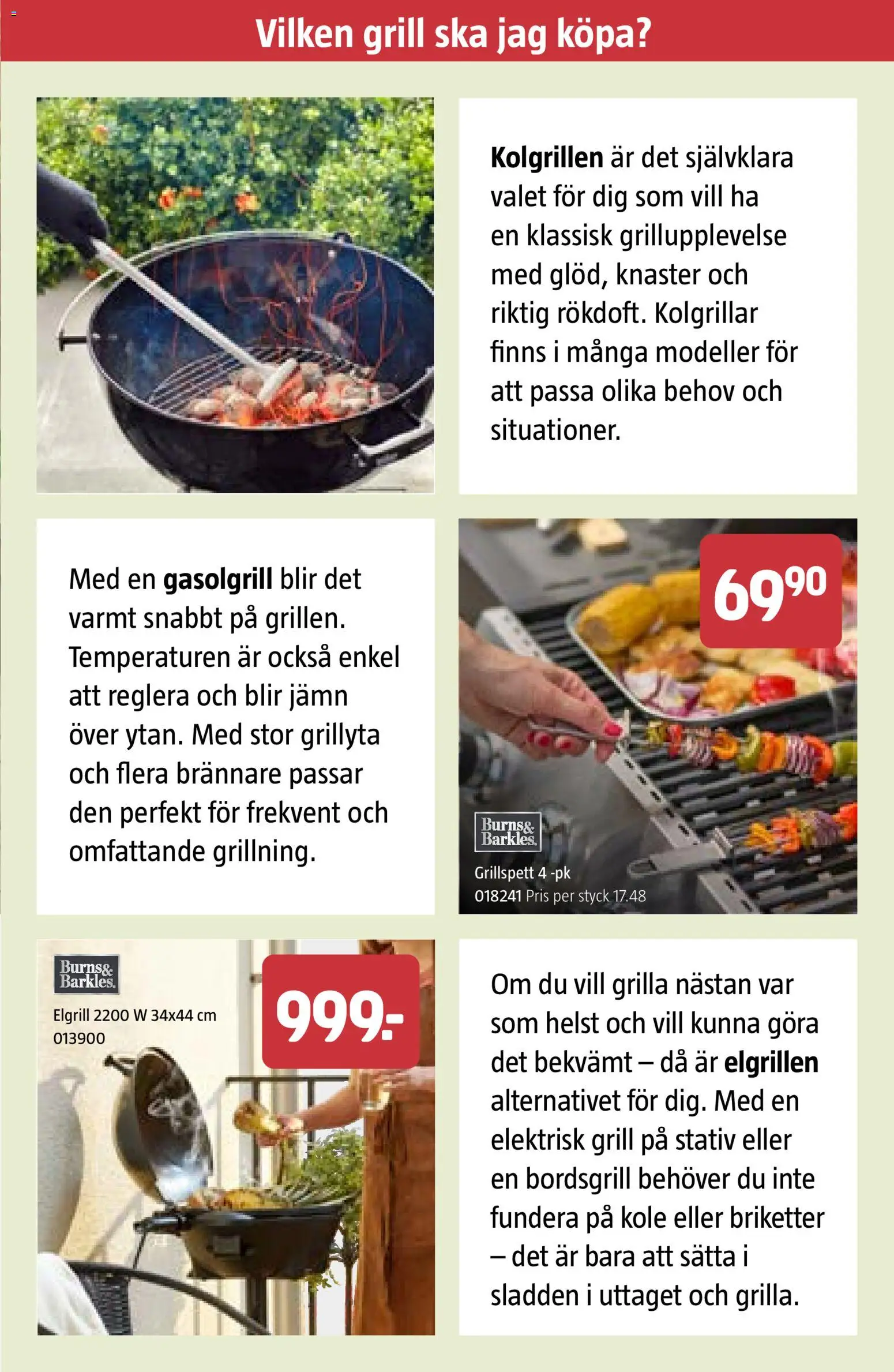 Jula reklamblad aktuell från 26.02.2026 | Sida: 29 | Produkter: Grill, Elgrill, Gasolgrill, Grillspett