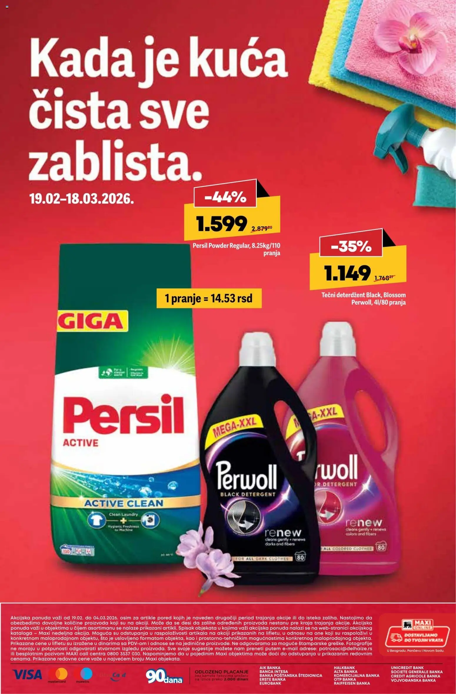 Mega Maxi katalog - važi od 19.02.2026 | Strana: 7 | Proizvode: Deterdžent, Tečni deterdžent, Sto, Perwoll