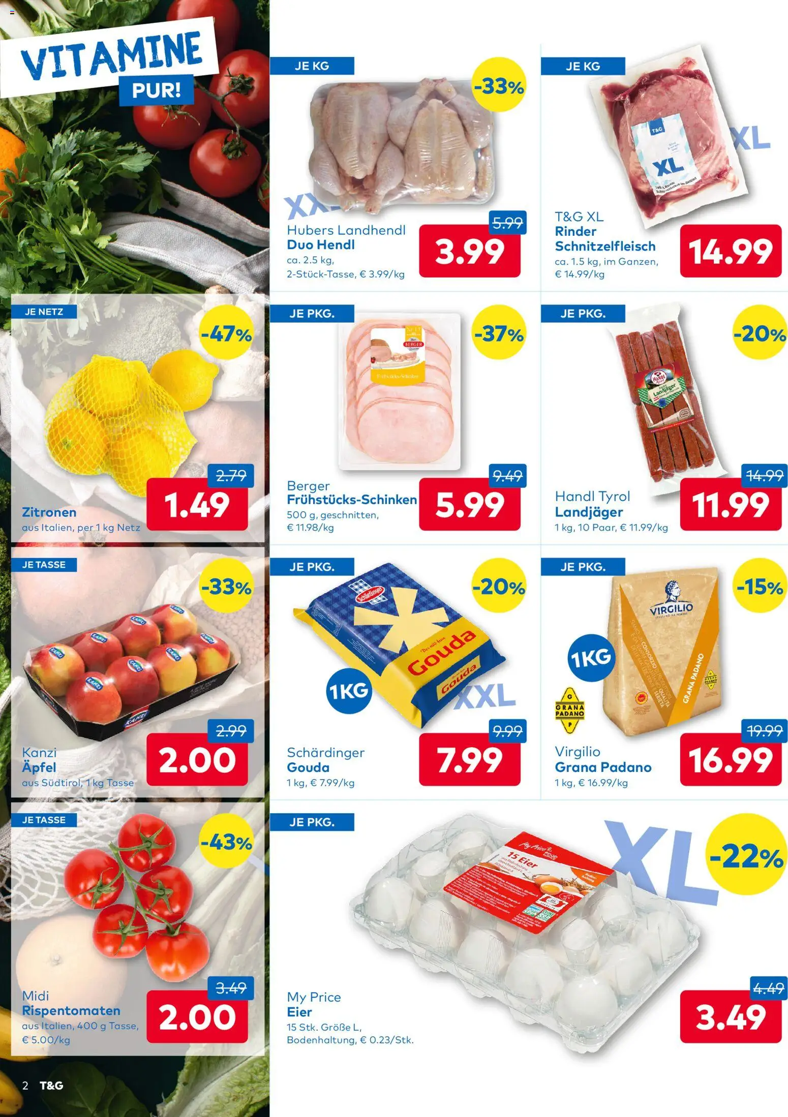 T&G - Tirol gültig ab 15.01.2026 | Seite: 2 | Produkte: Eier, Äpfel