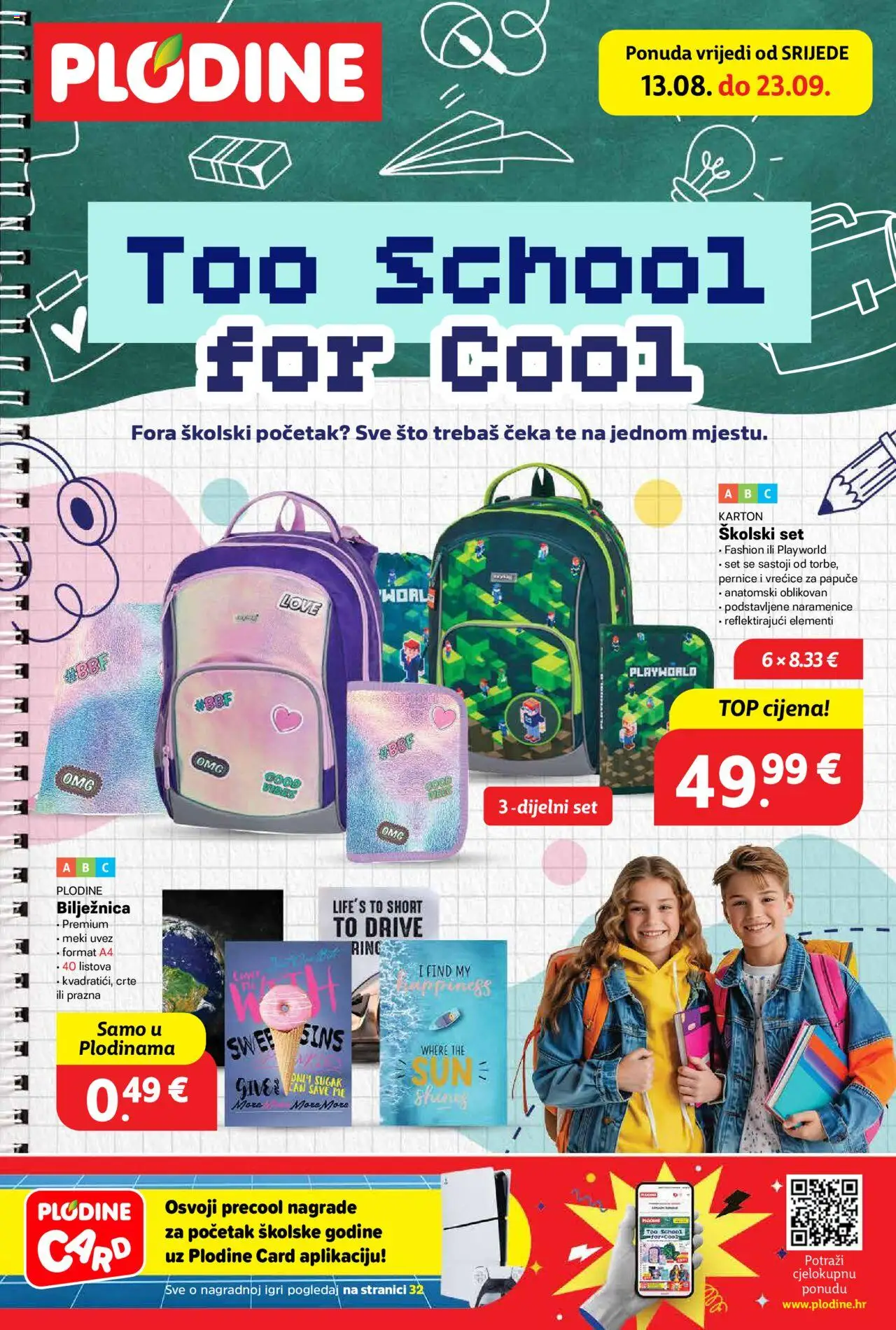 Plodine katalog | vrijedi od 13.08.2025 | Stranica: 1 | Proizvodi: Papuče, Bilježnica