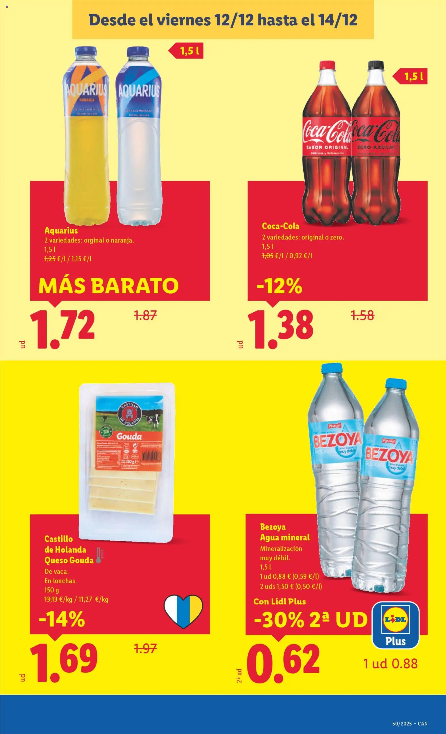 Lidl - Canarias │ válido desde el 08.12.2025 | Página: 41 | Productos: Queso, Queso Gouda, Agua mineral