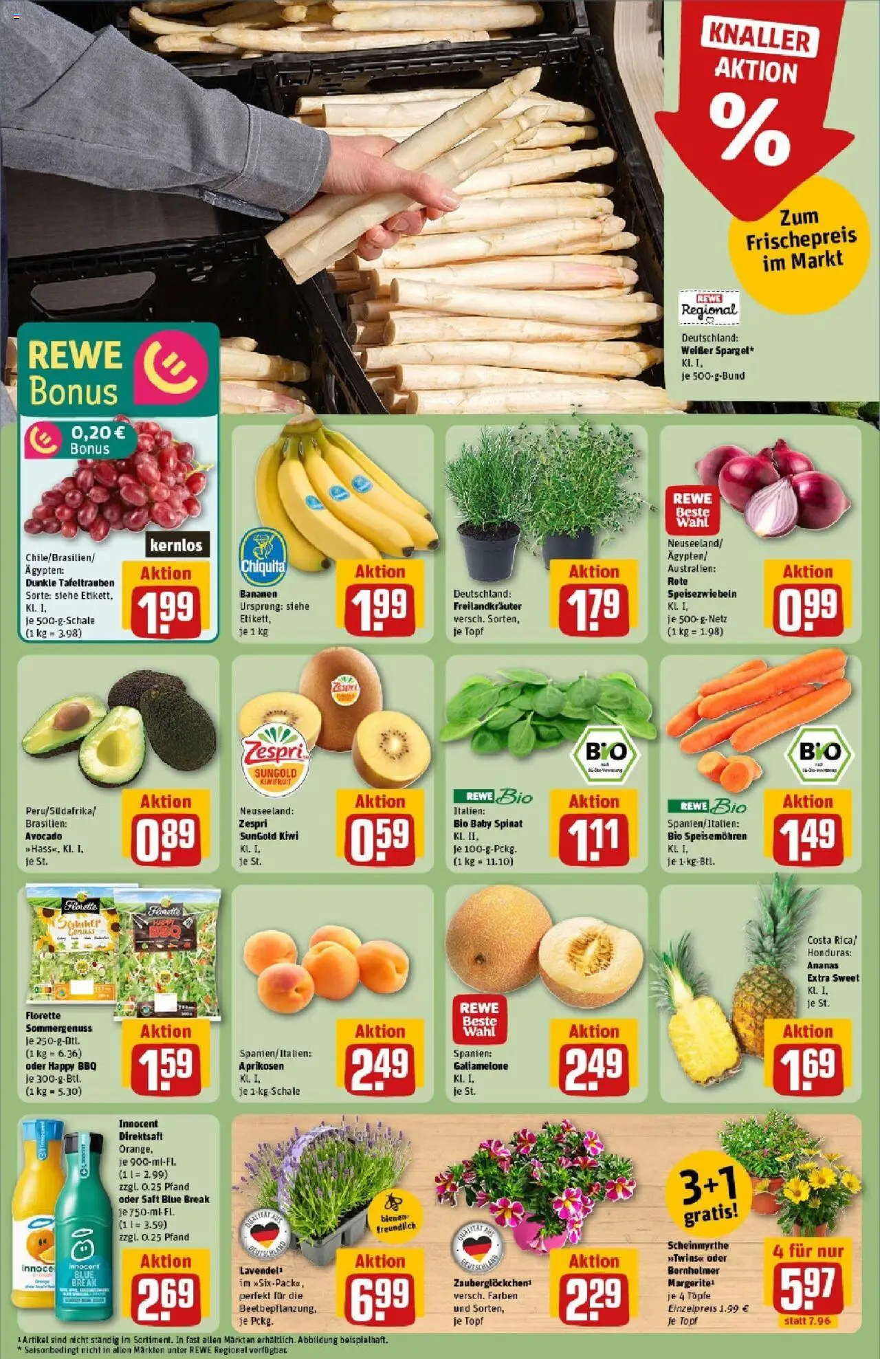 Rewe prospekt Frankfurt / Nieder-Eschbach	 - gültig ab dem 01.06.2025 | Seite: 10 | Produkte: Bananen, Ananas, Avocado, Kiwi