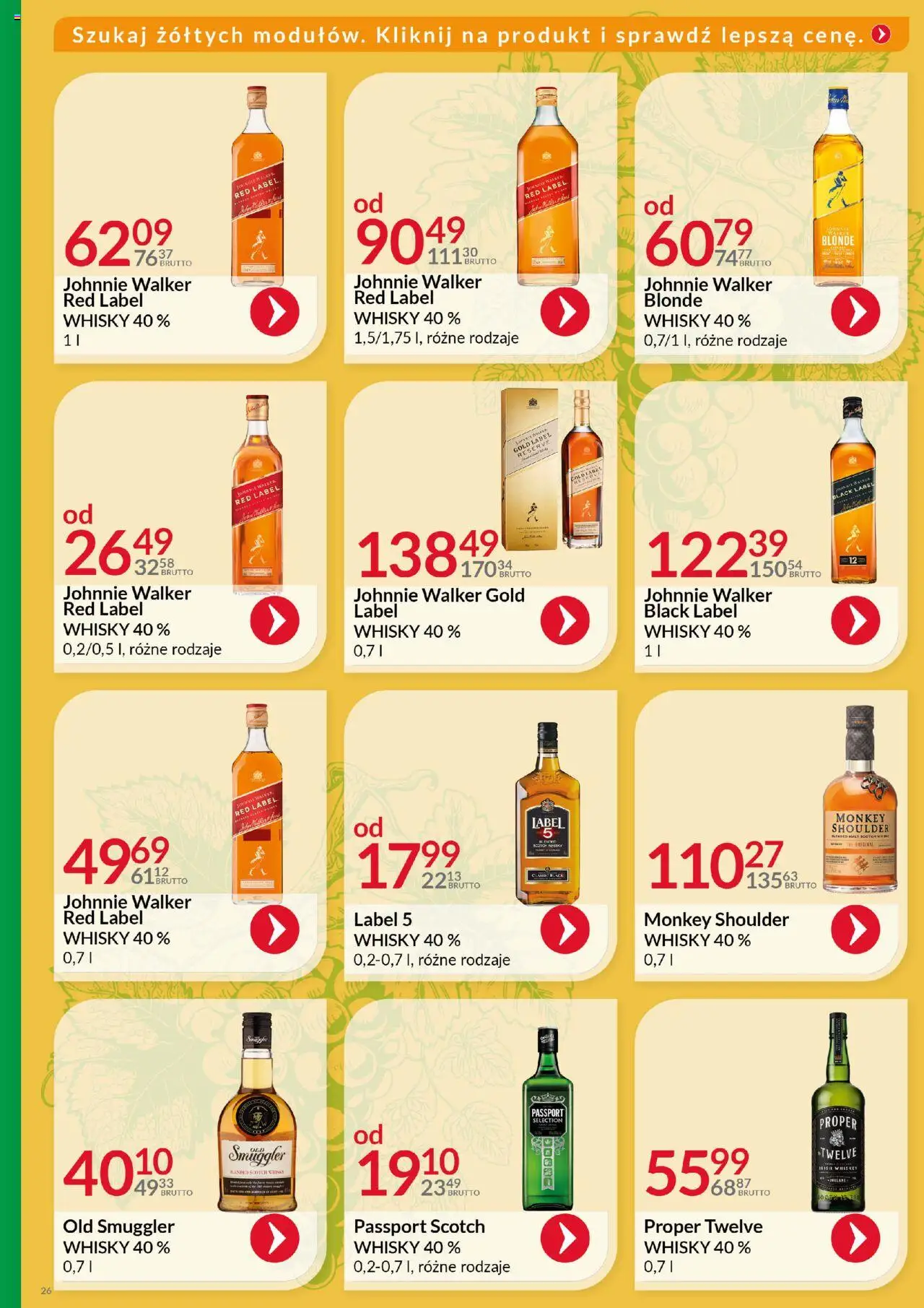 Eurocash Gazetka - Katalog Alkoholowy od 01.06.2025 | Strona: 26 | Produkty: Red label, Black Label, Monkey shoulder, Whisky