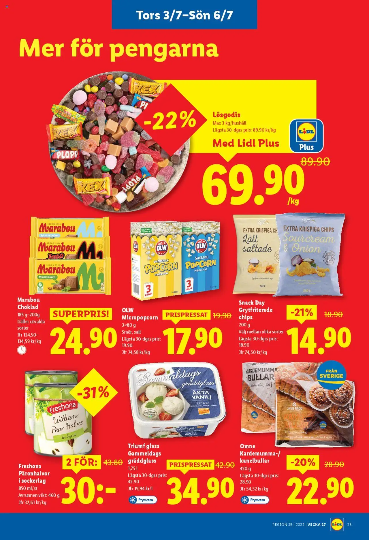 Lidl reklamblad aktuell från 30.06.2025 | Sida: 28 | Produkter: Salt, Bröd, Choklad, Glass
