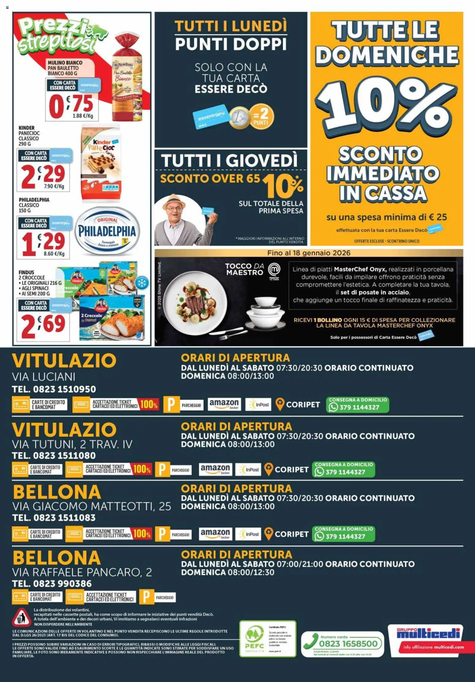 Volantino Decò del 28.10.2025 | Pagina: 20 | Prodotti: Posate, Pane, Spinaci, TV