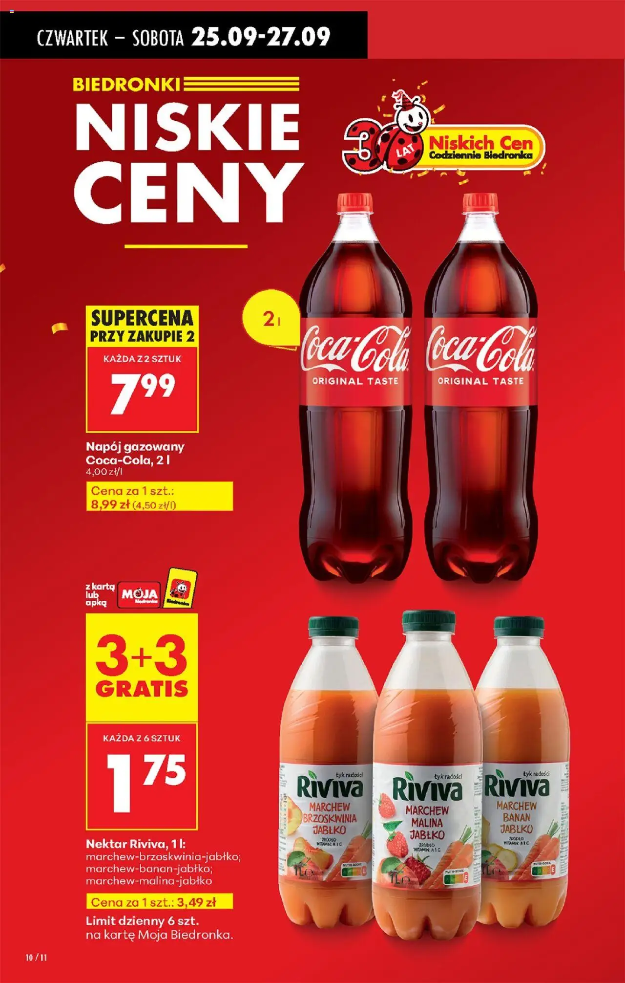 Biedronka gazetka - Oferta w tym tygodniu od 25.09.2025 | Strona: 10 | Produkty: Brzoskwinia, Karta, Malina, Banan