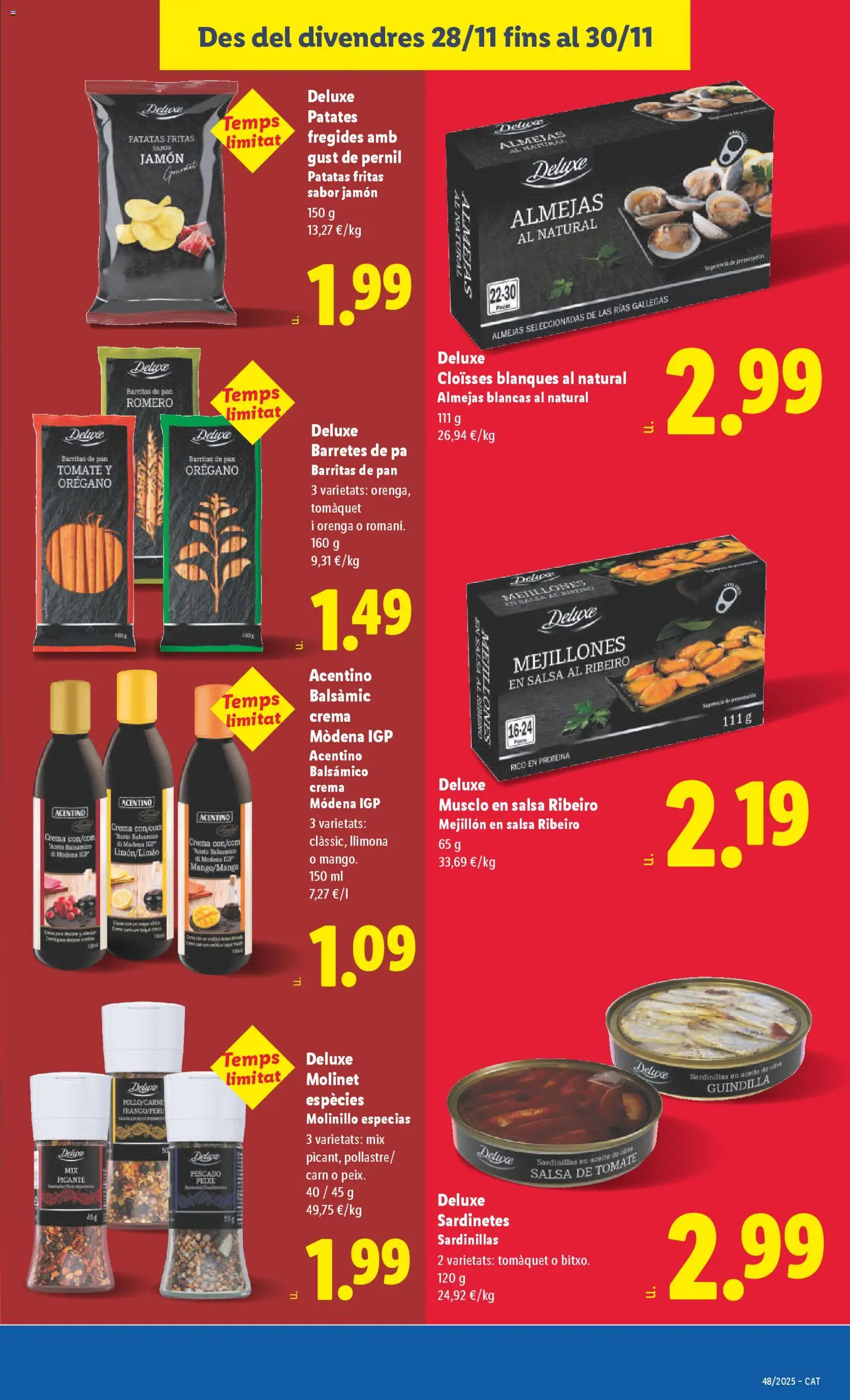 Lidl folleto │ válido desde el 24.11.2025 | Página: 29 | Productos: Sardinillas, Aceite, Pan, Crema