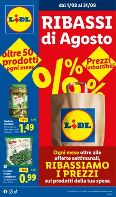 Anteprima del volantino Lidl Ribassi del mese catalogo valido a partire dal 01.08.2025