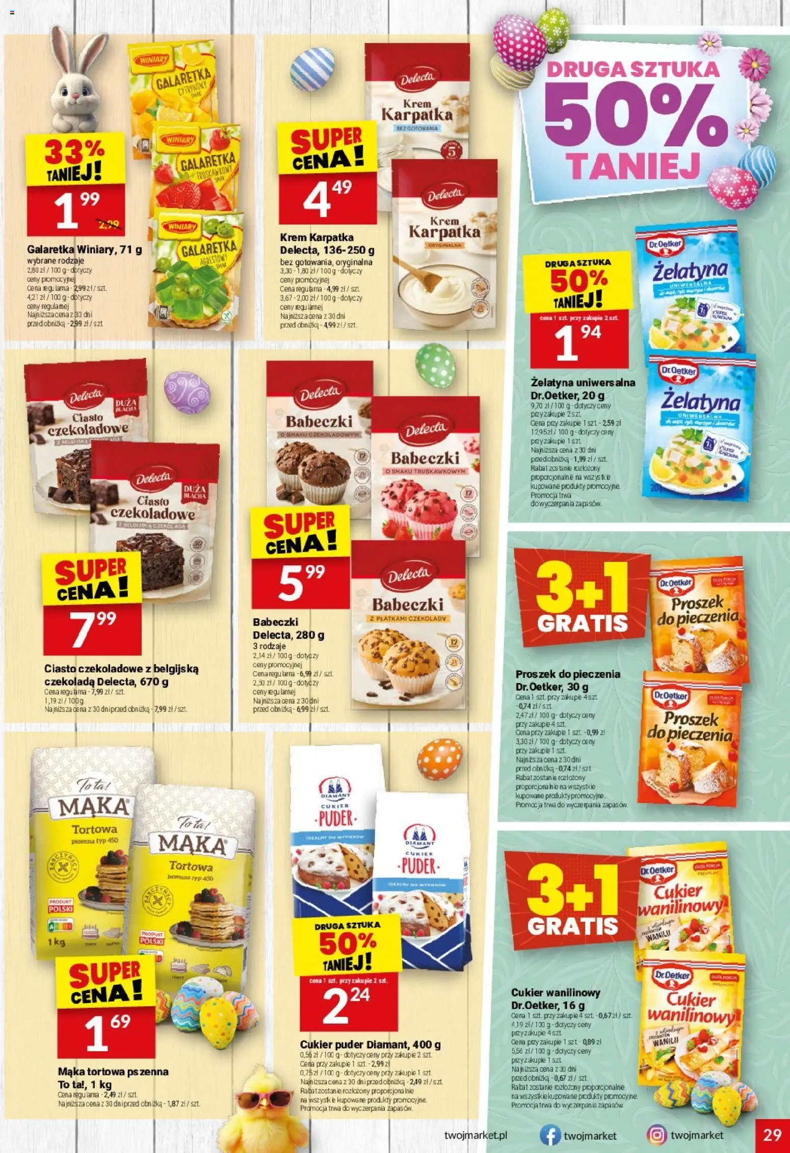 Twój Market gazetka od 01.04.2026 | Strona: 29 | Produkty: Czekolady, Ciasto czekoladowe, Babeczki, Krem