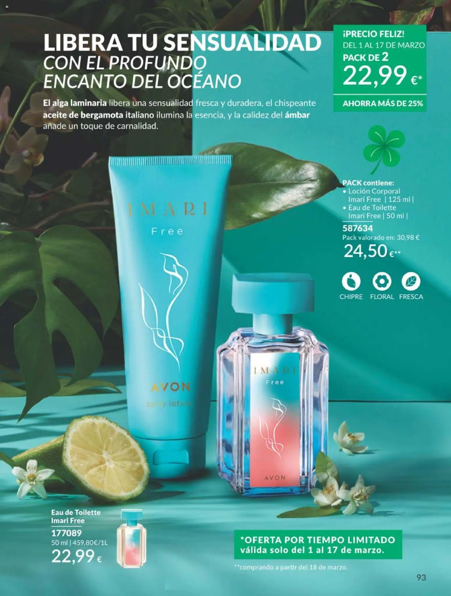 Catálogo AVON campaña 3 │ válido desde el 01.03.2026 | Página: 99 | Productos: Eau de toilette, Loción corporal, Aceite, Body