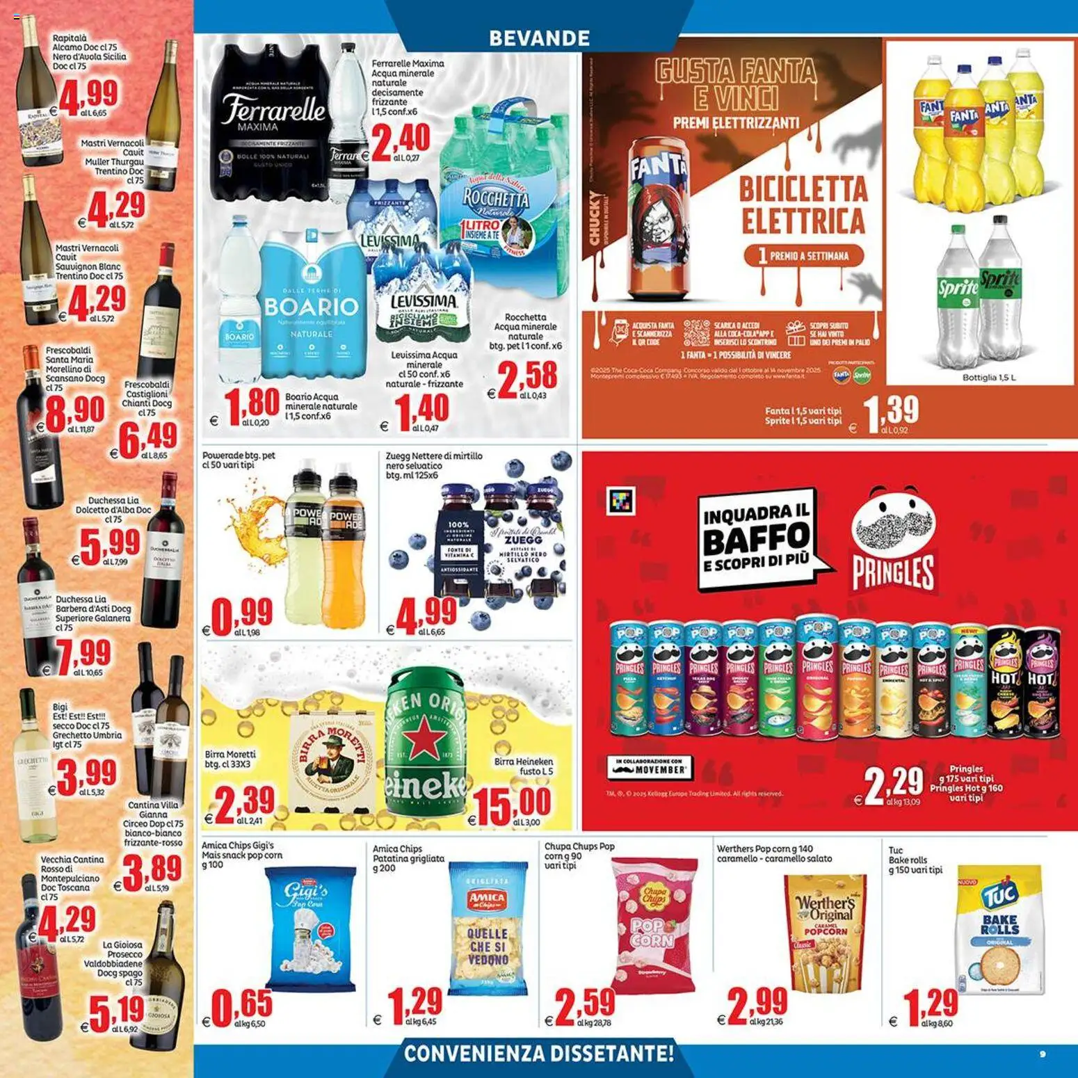 Volantino Elite Supermercati del 31.10.2025 | Pagina: 9 | Prodotti: Birra, Prosecco, Mais, Acqua minerale