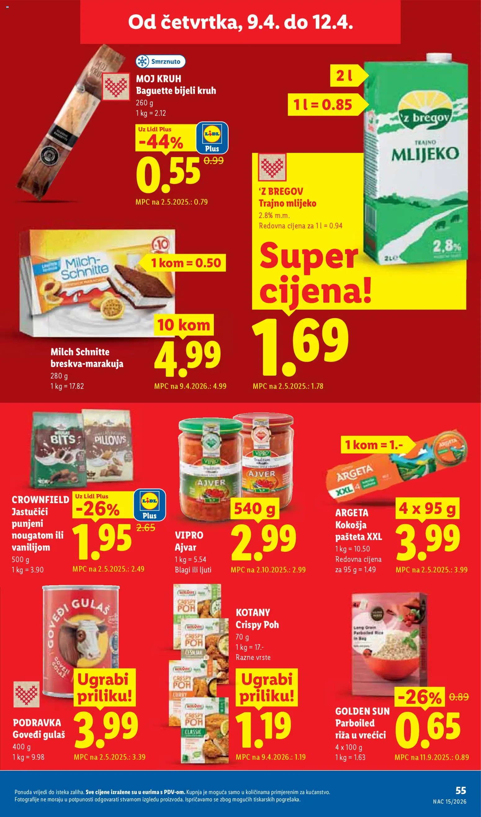 Lidl katalog | vrijedi od 07.04.2026 | Stranica: 55 | Proizvodi: Riža, Ajvar, Pašteta, Curry
