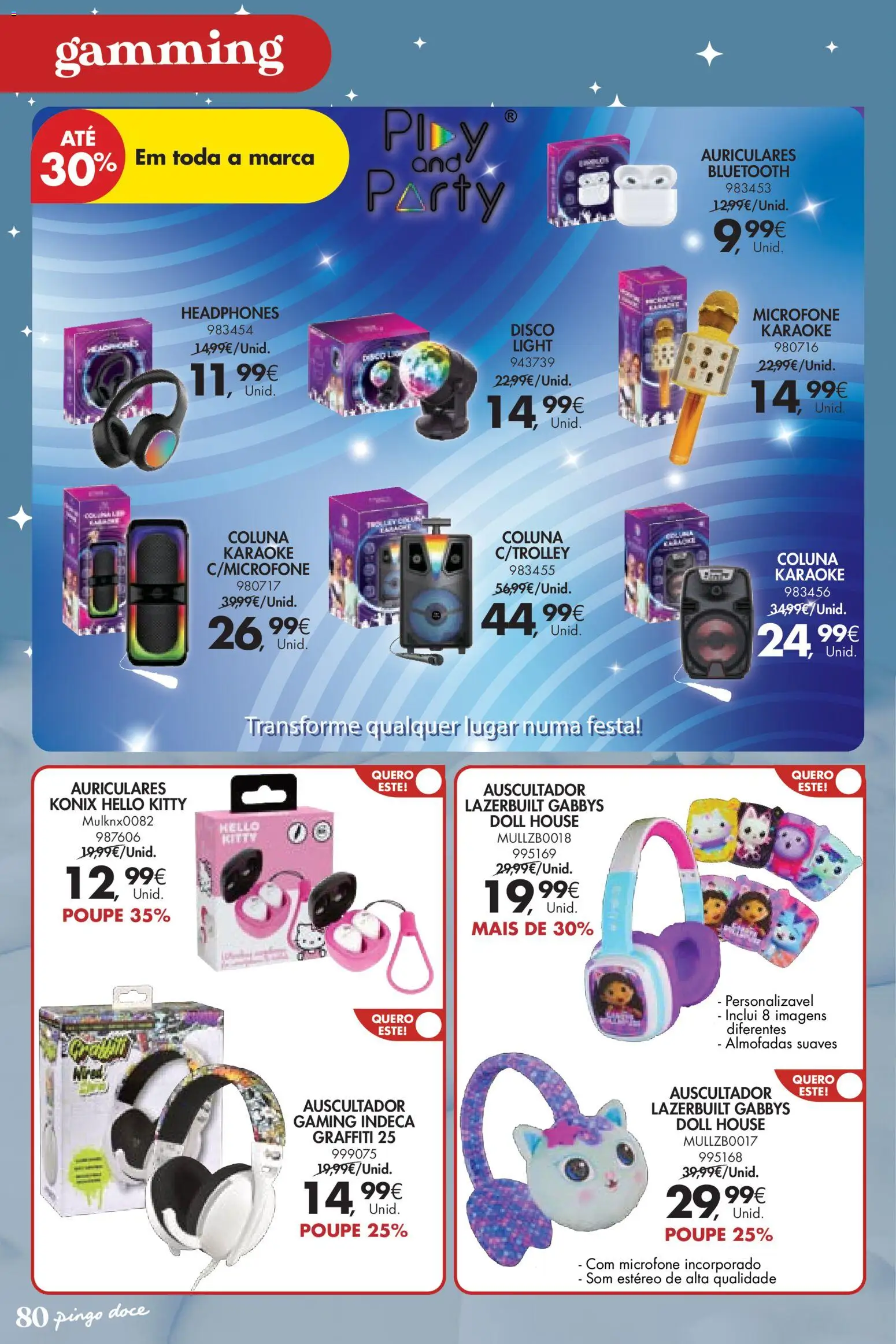 Pingo Doce  Brinquedos Natal Lojas Hipers │ válido de 18.11.2025 | Página: 80 | Produtos: Microfone