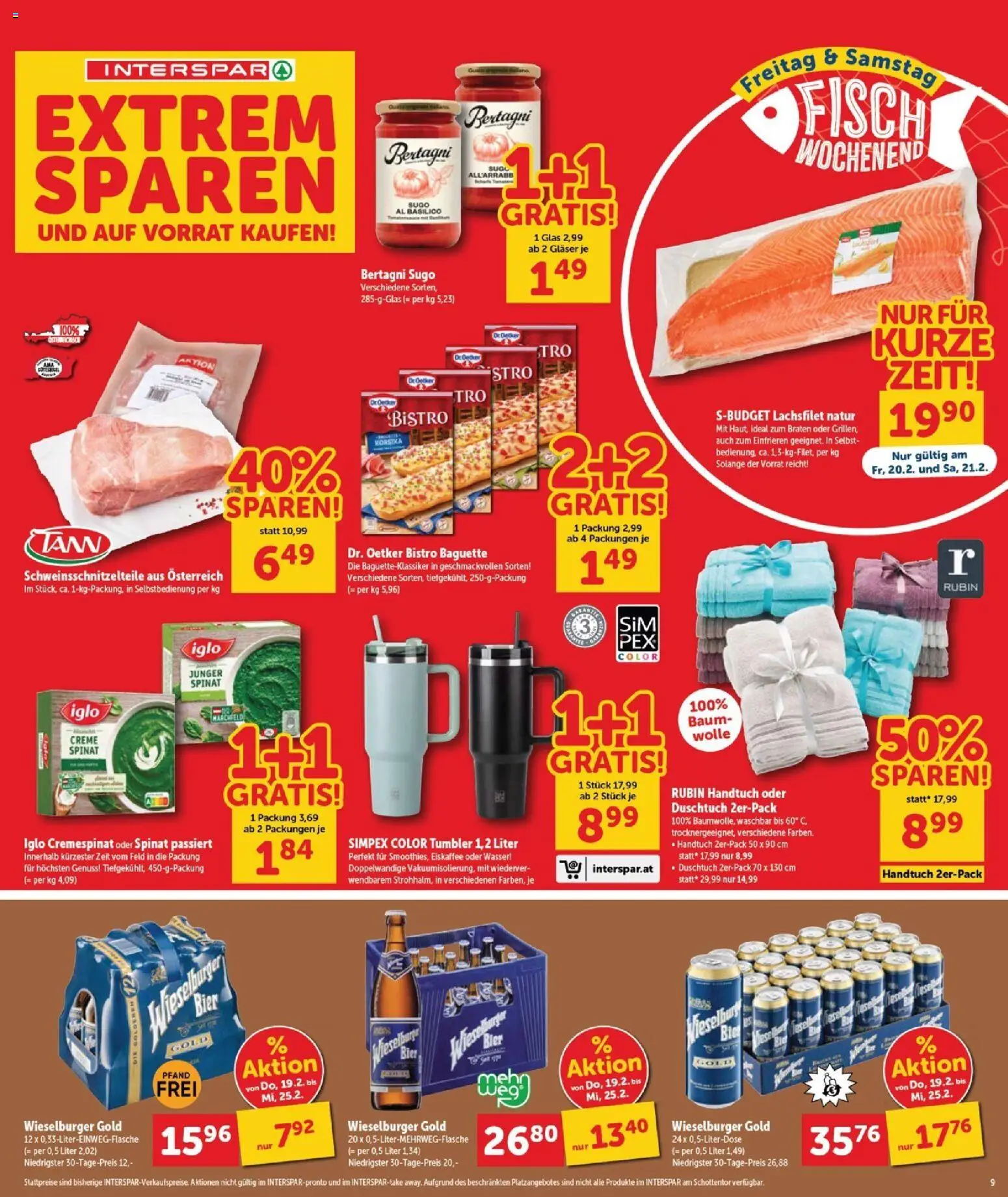 Interspar Flugblatt - Burgenland Nord gültig ab 19.02.2026 | Seite: 9 | Produkte: Jääkaappipakastin, Creme, Bier, Fisch